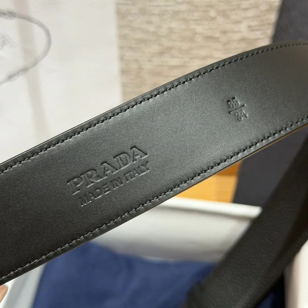 PRADA Belts Togo Leather (Black) 3.3cm Width 180202607050722 - Image 8