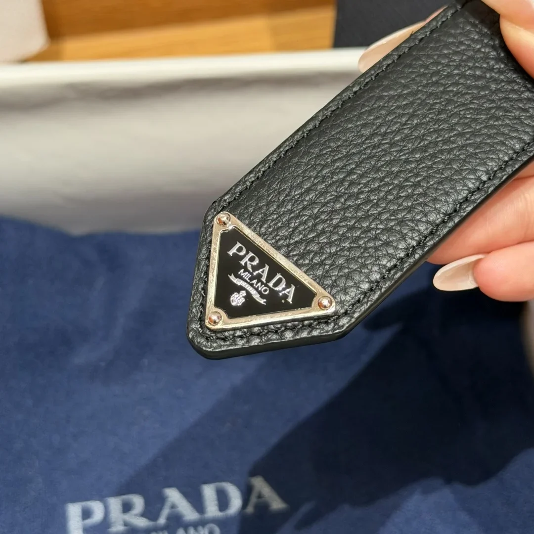 PRADA Belts Togo Leather (Black) 3.3cm Width 180202607050722 - Image 9