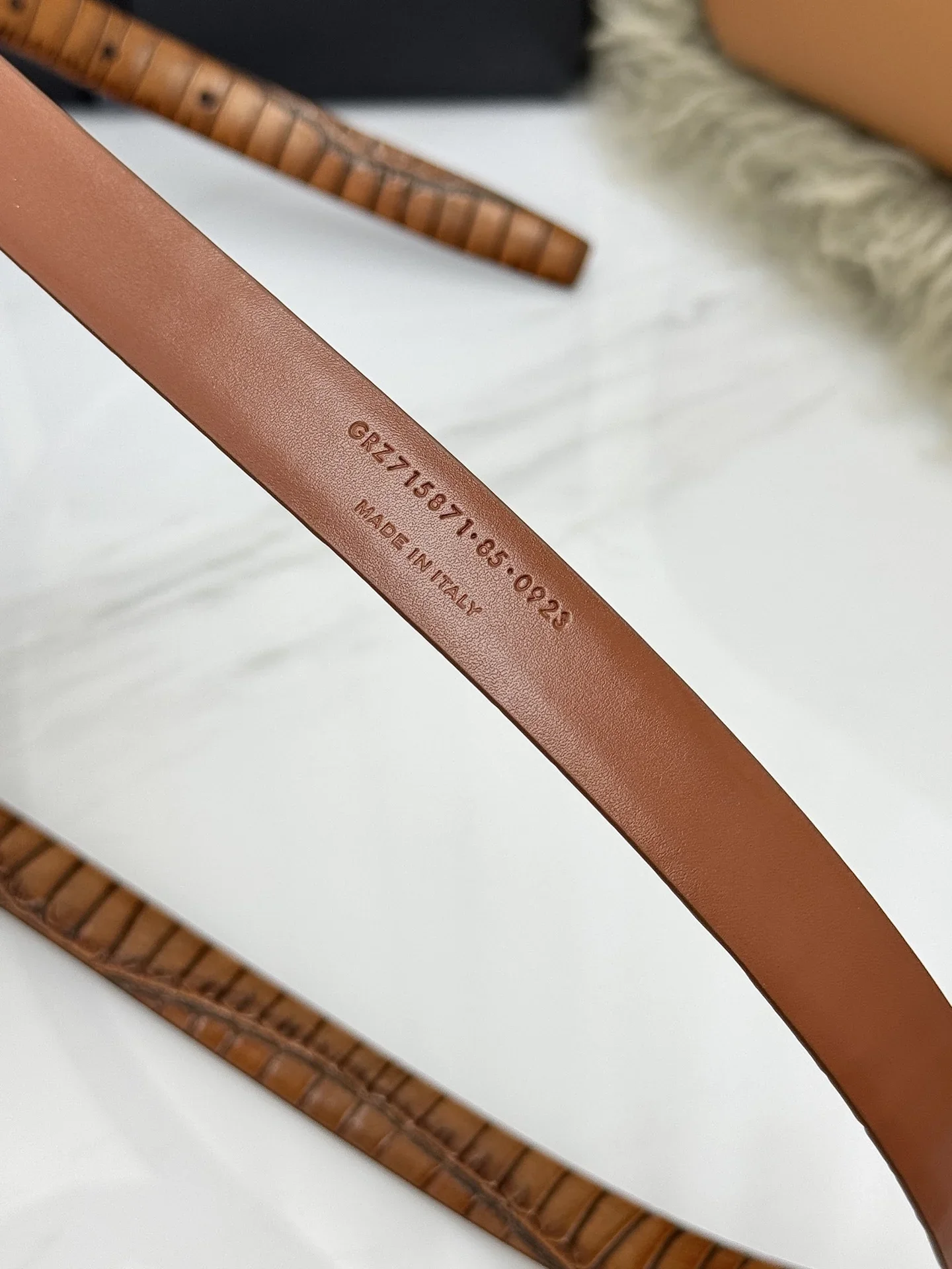 SAINT LAURENT Belts Crocodile Embossed Leather (Brown) 2.0cm Width 170202607050767 - Image 8