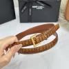 SAINT LAURENT Belts Crocodile Leather (Brown) 2.0cm Width 170202607050766