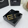 SAINT LAURENT Belts Grained Leather (Black) 3.0cm Width 160202607050763