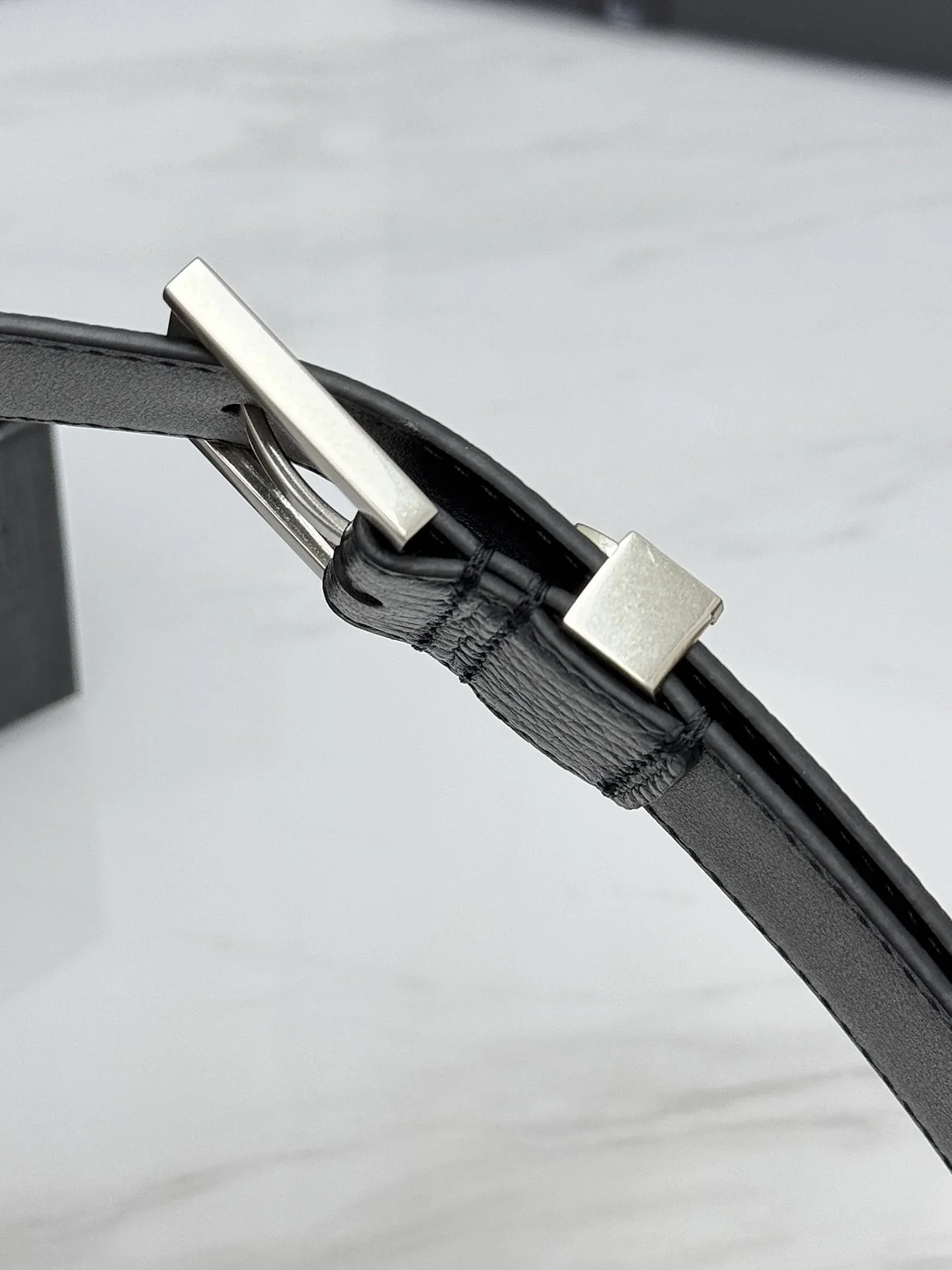 SAINT LAURENT Belts Grained Leather (Black) 3.0cm Width 160202607050765 - Image 8