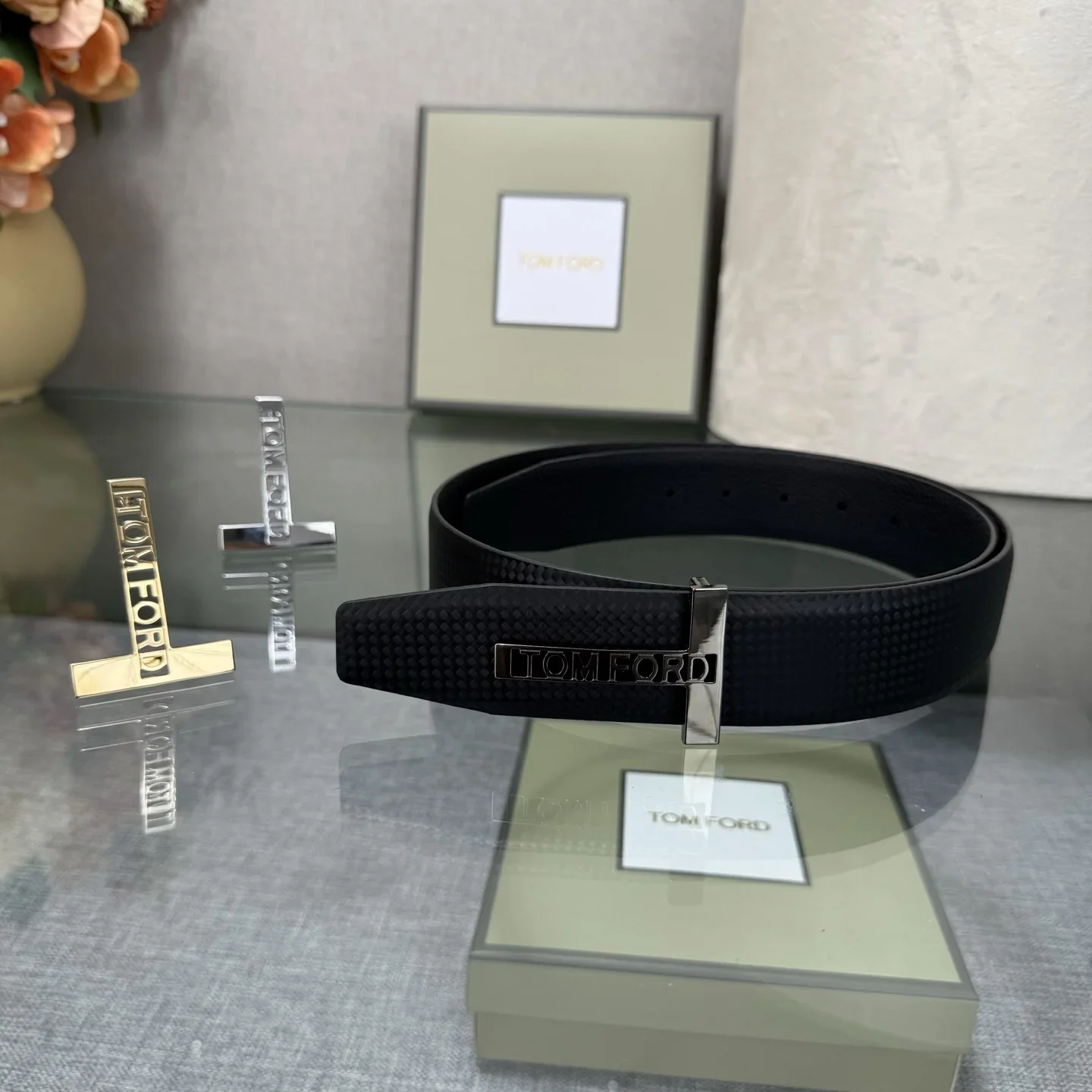 TOM FORD Belts Calf Leather (Black) 170202607050769 - Image 2