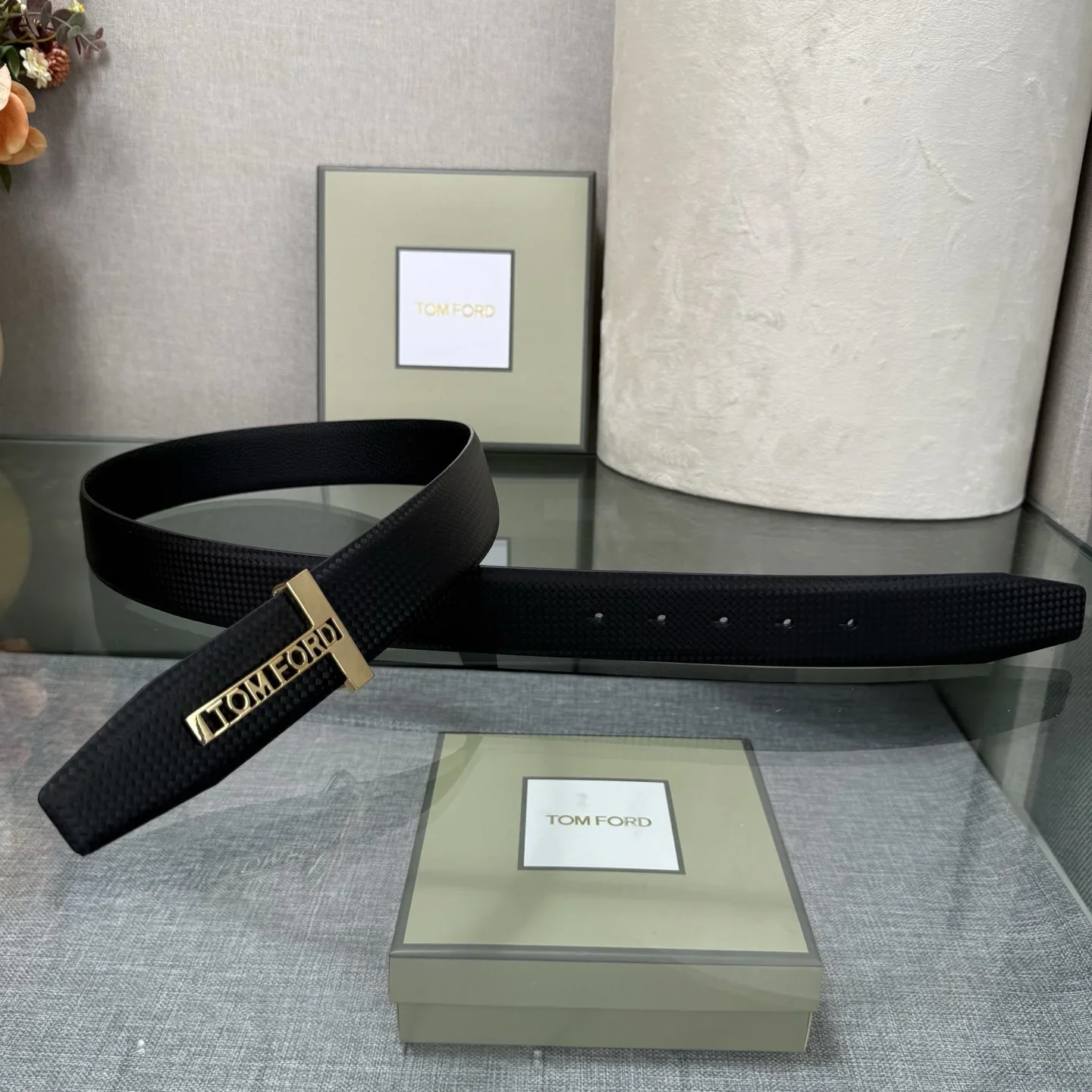 TOM FORD Belts Calf Leather (Black) 170202607050769 - Image 7