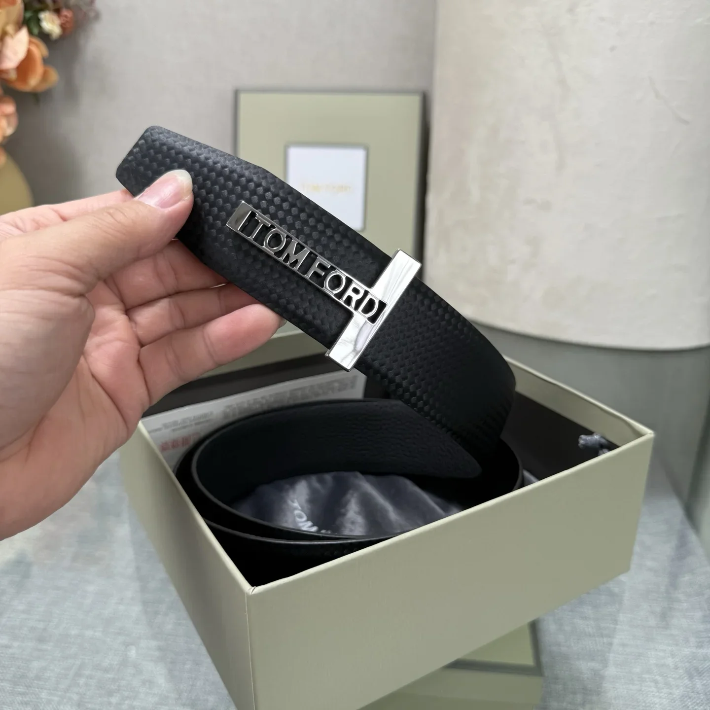 TOM FORD Belts Calf Leather (Black) 170202607050769 - Image 9