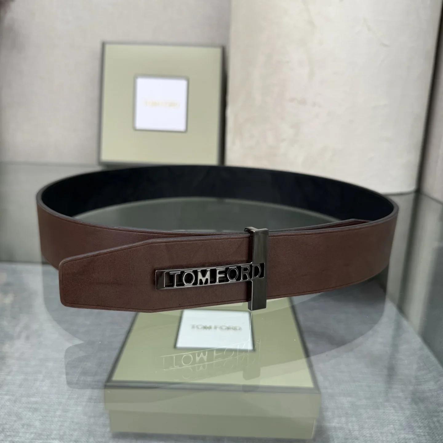 TOM FORD Belts Calf Leather (Black-Brown) 170202607050770 - Image 5