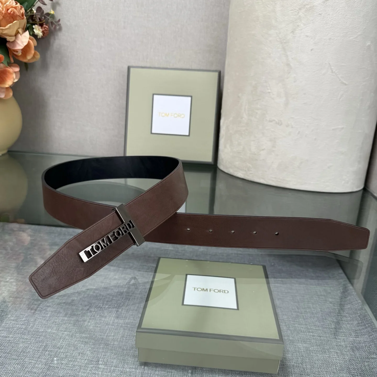 TOM FORD Belts Calf Leather (Black-Brown) 170202607050770 - Image 7