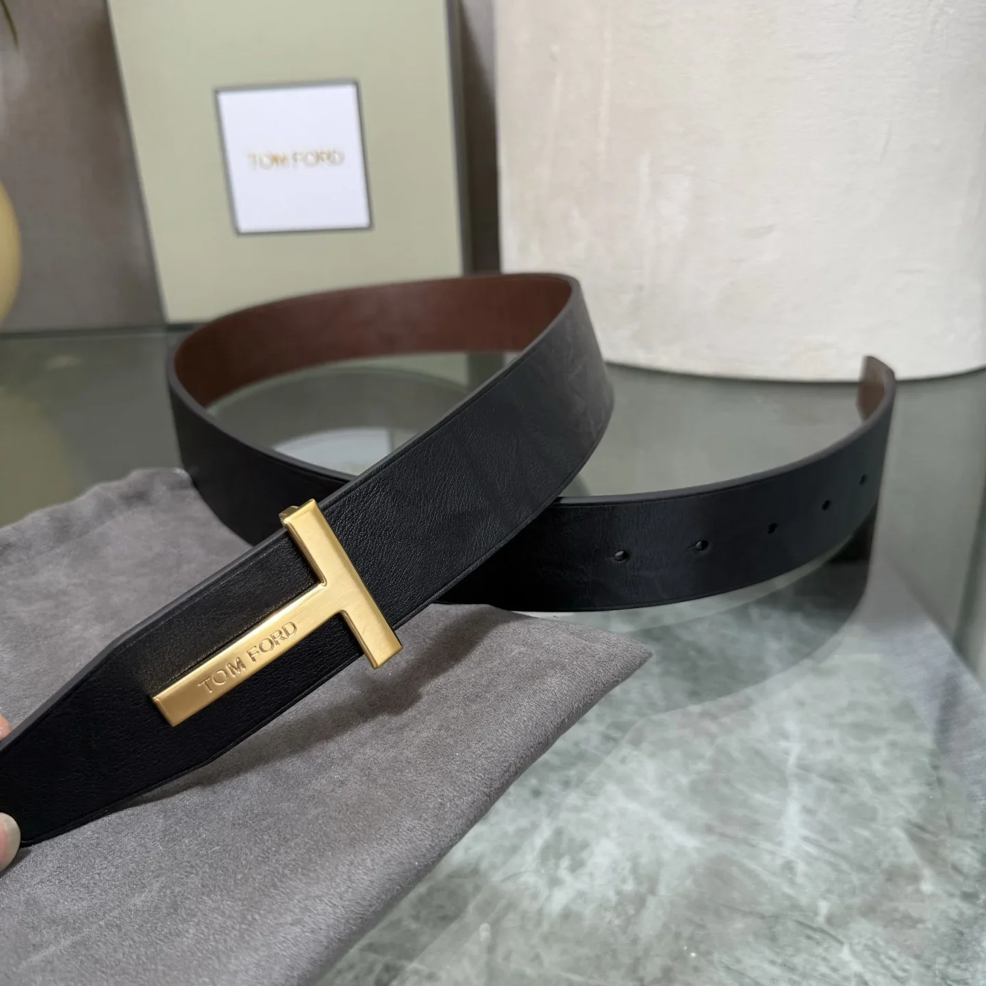 TOM FORD Belts Calf Leather (Black-Brown) 170202607050771 - Image 4