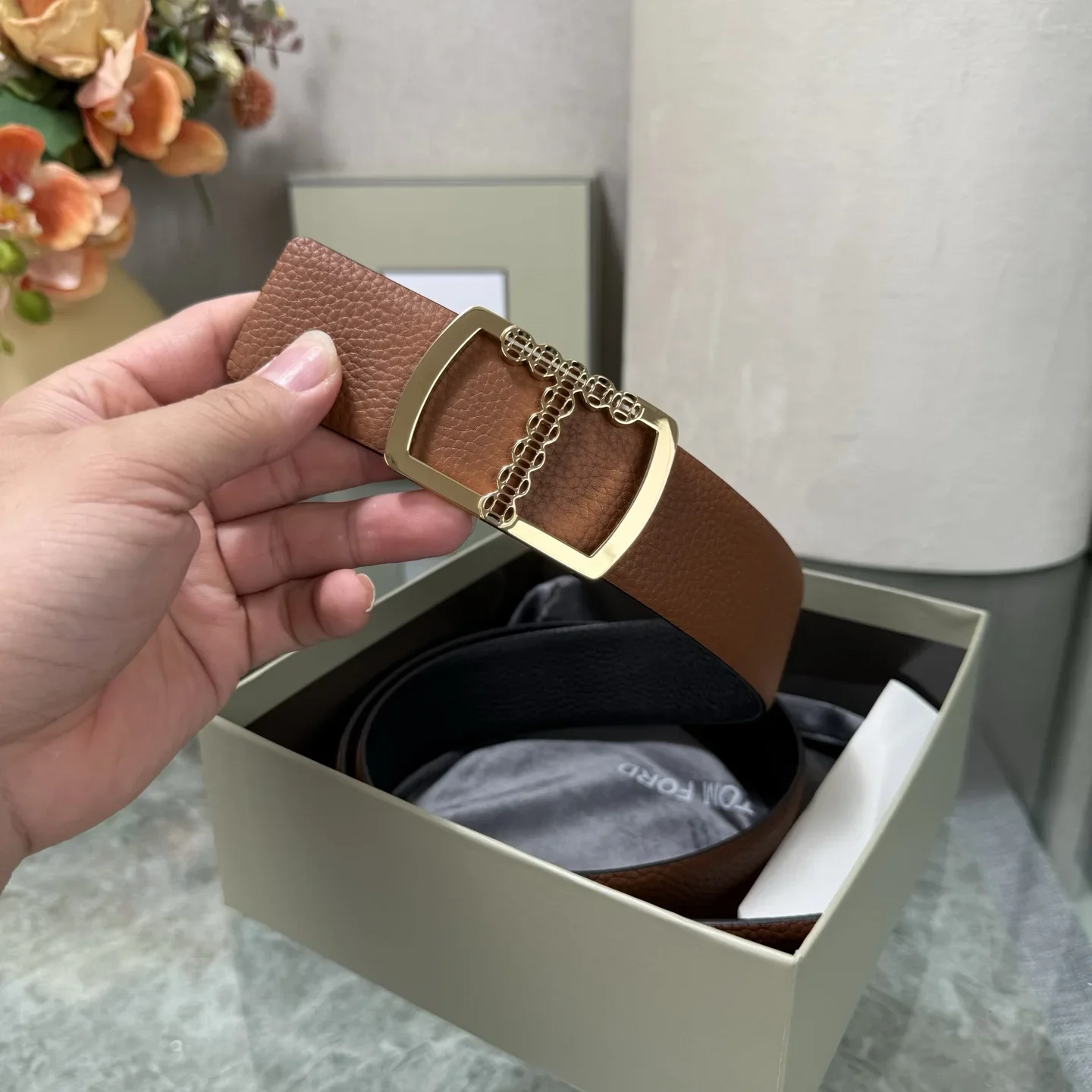 TOM FORD Belts Calfskin Leather 170202607050780 - Image 8