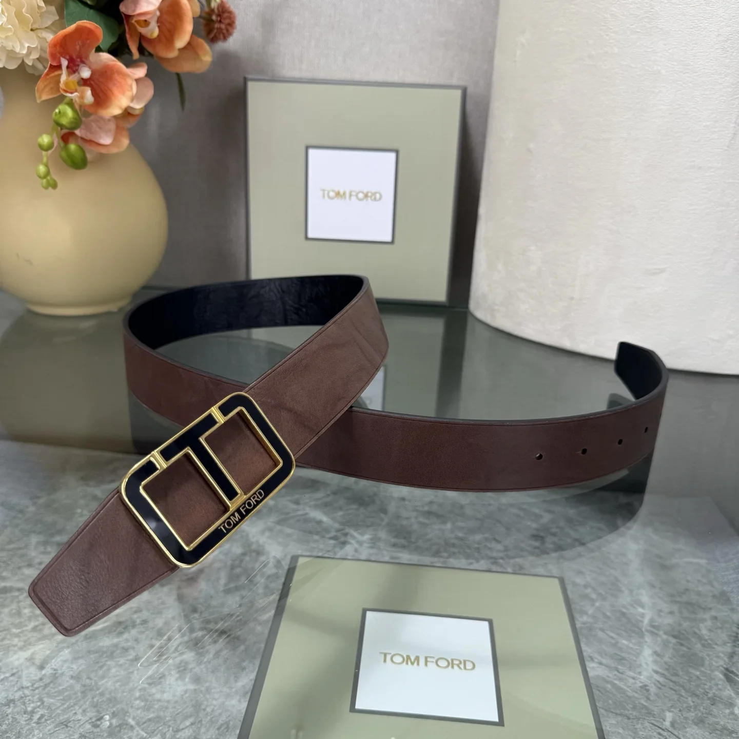 TOM FORD Belts Top-grain Leather 180202607050773 - Image 4