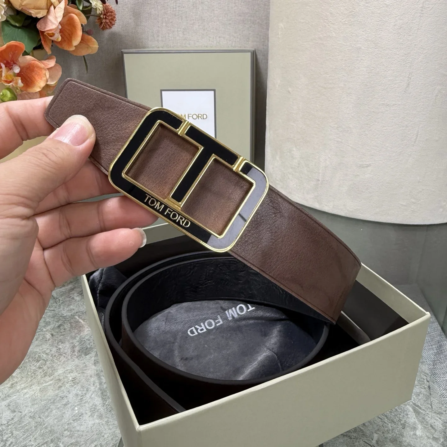 TOM FORD Belts Top-grain Leather 180202607050773 - Image 7