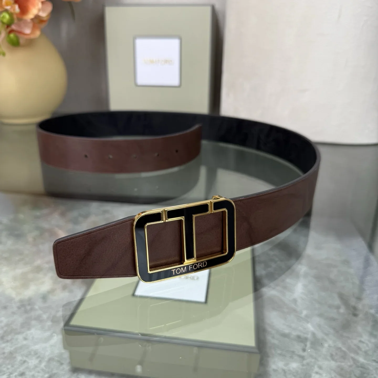 TOM FORD Belts Top-grain Leather 180202607050773 - Image 8