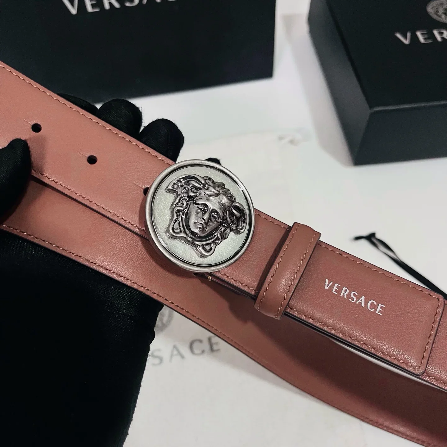 VERSACE Belts Calfskin Leather 180202607050840 - Image 4