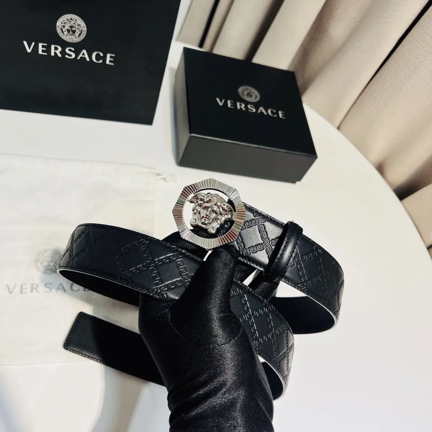 VERSACE Belts Leather 4.0cm Width 160202607050845 - Image 4