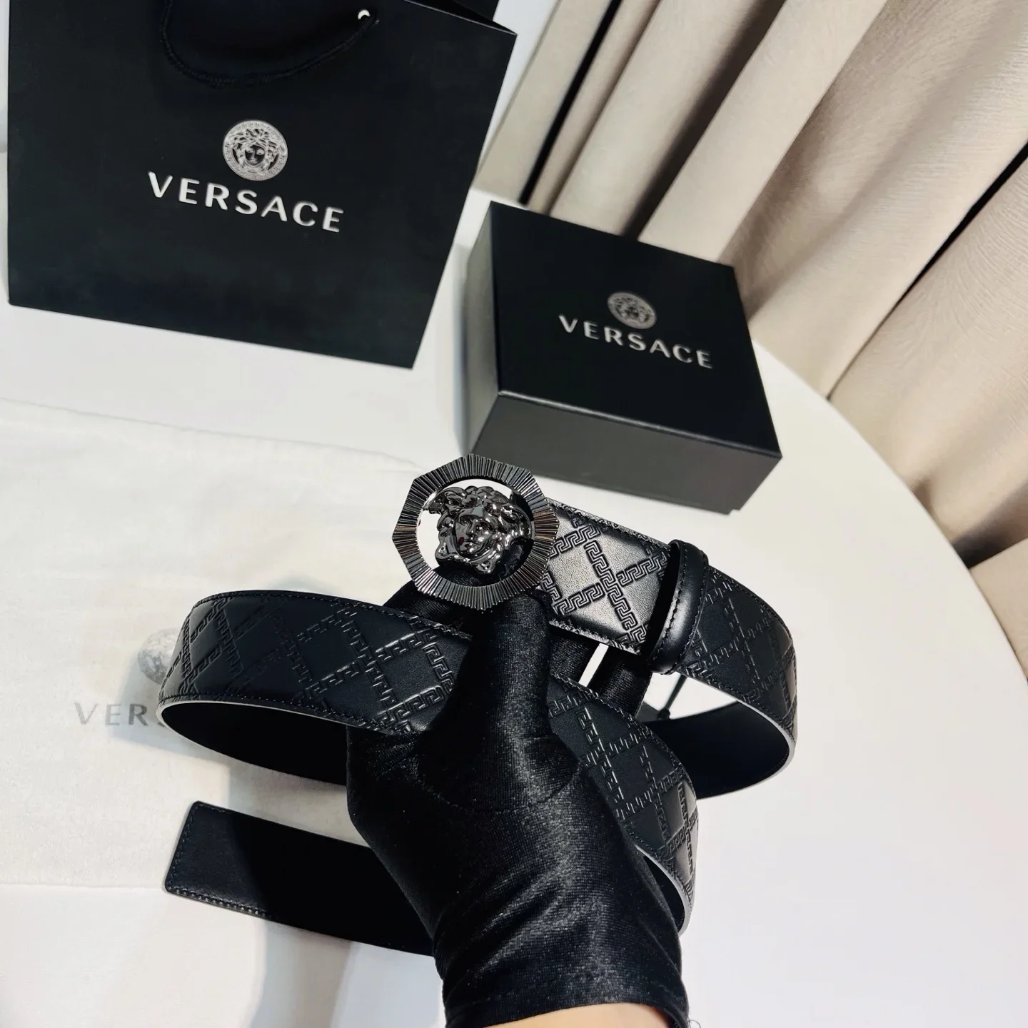 VERSACE Belts Leather 4.0cm Width 160202607050846 - Image 7