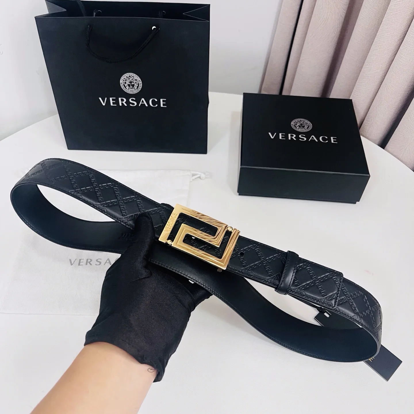 VERSACE Belts Leather 4.0cm Width 170202607050843 - Image 4