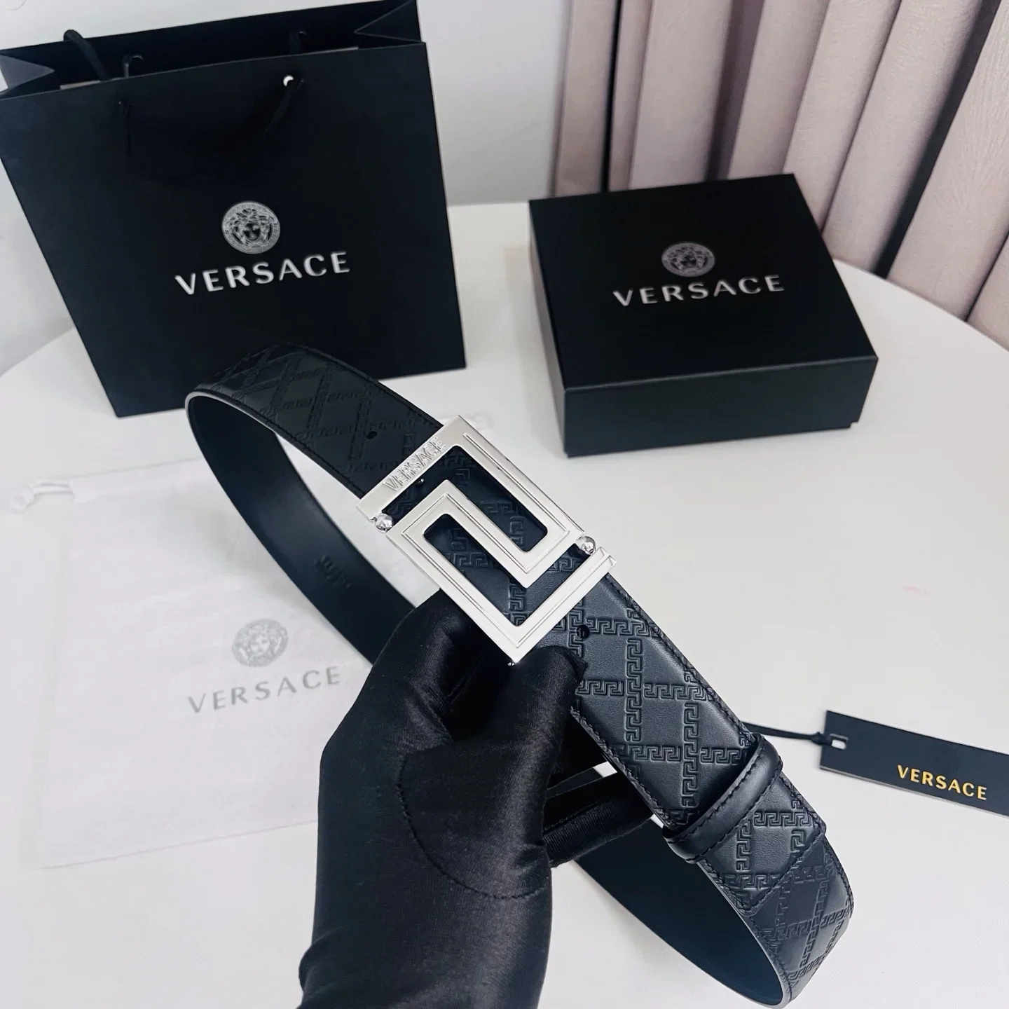 VERSACE Belts Leather 4.0cm Width 170202607050847 - Image 3