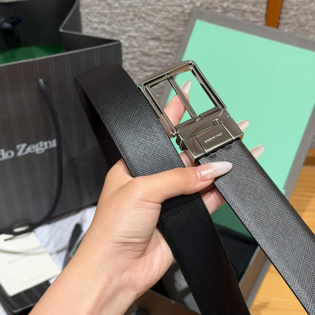 ZEGNA Belts Leather 3.5cm Width 170202607050860 - Image 8