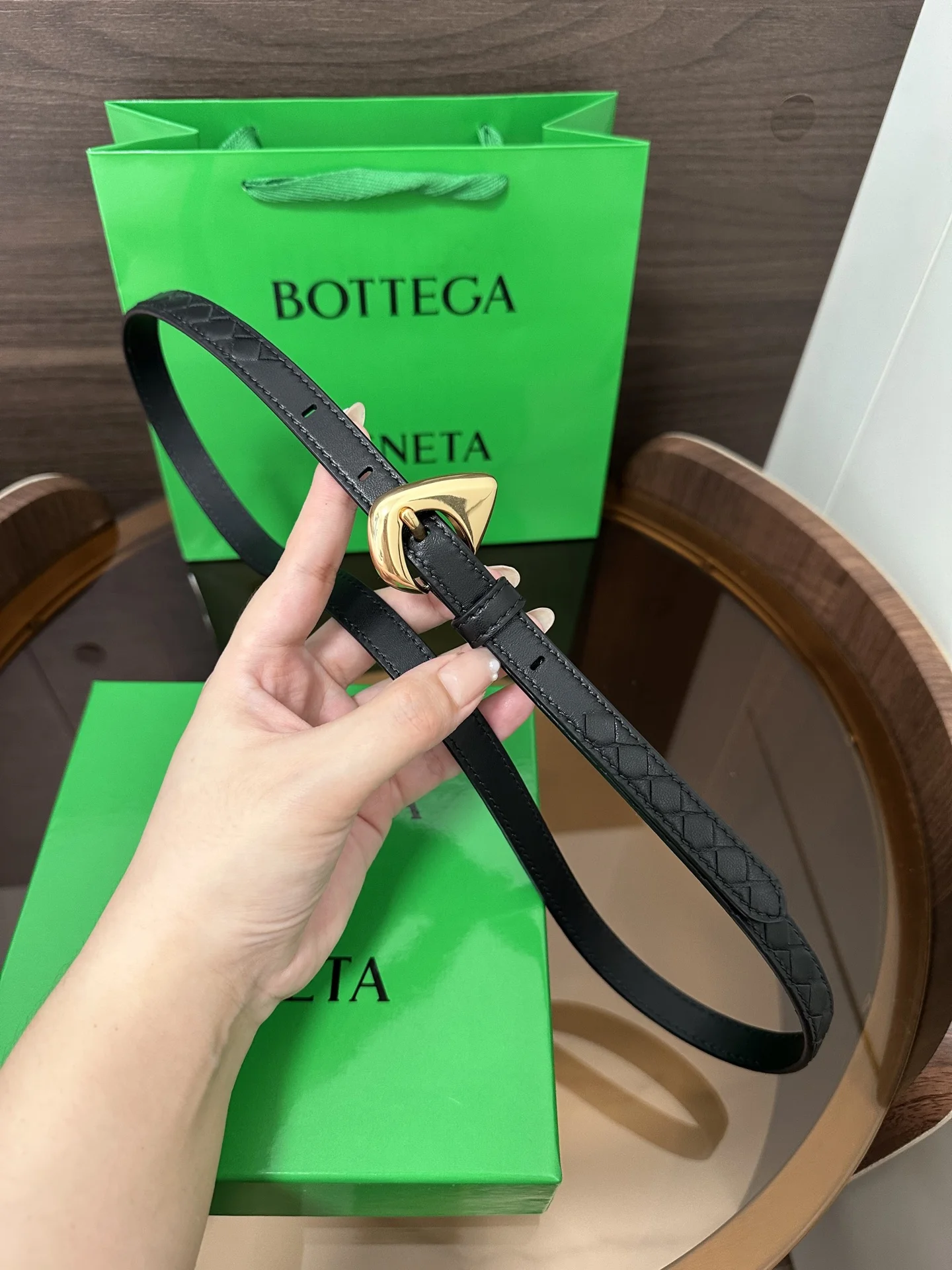 BOTTEGA VENETA Belts Calf Leather One Size 1.5cm Width A90202608050465 - Image 3