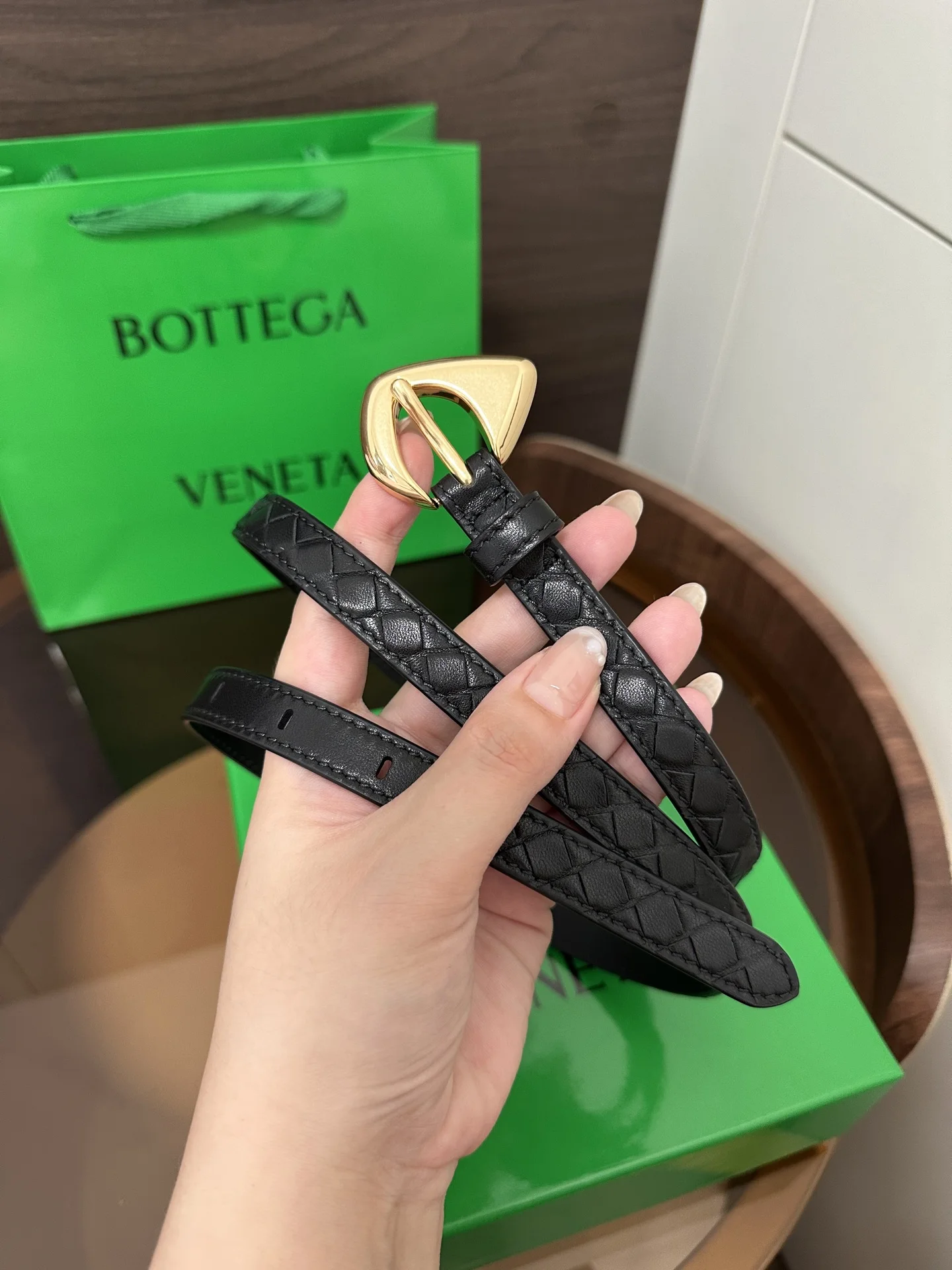 BOTTEGA VENETA Belts Calf Leather One Size 1.5cm Width A90202608050465 - Image 4