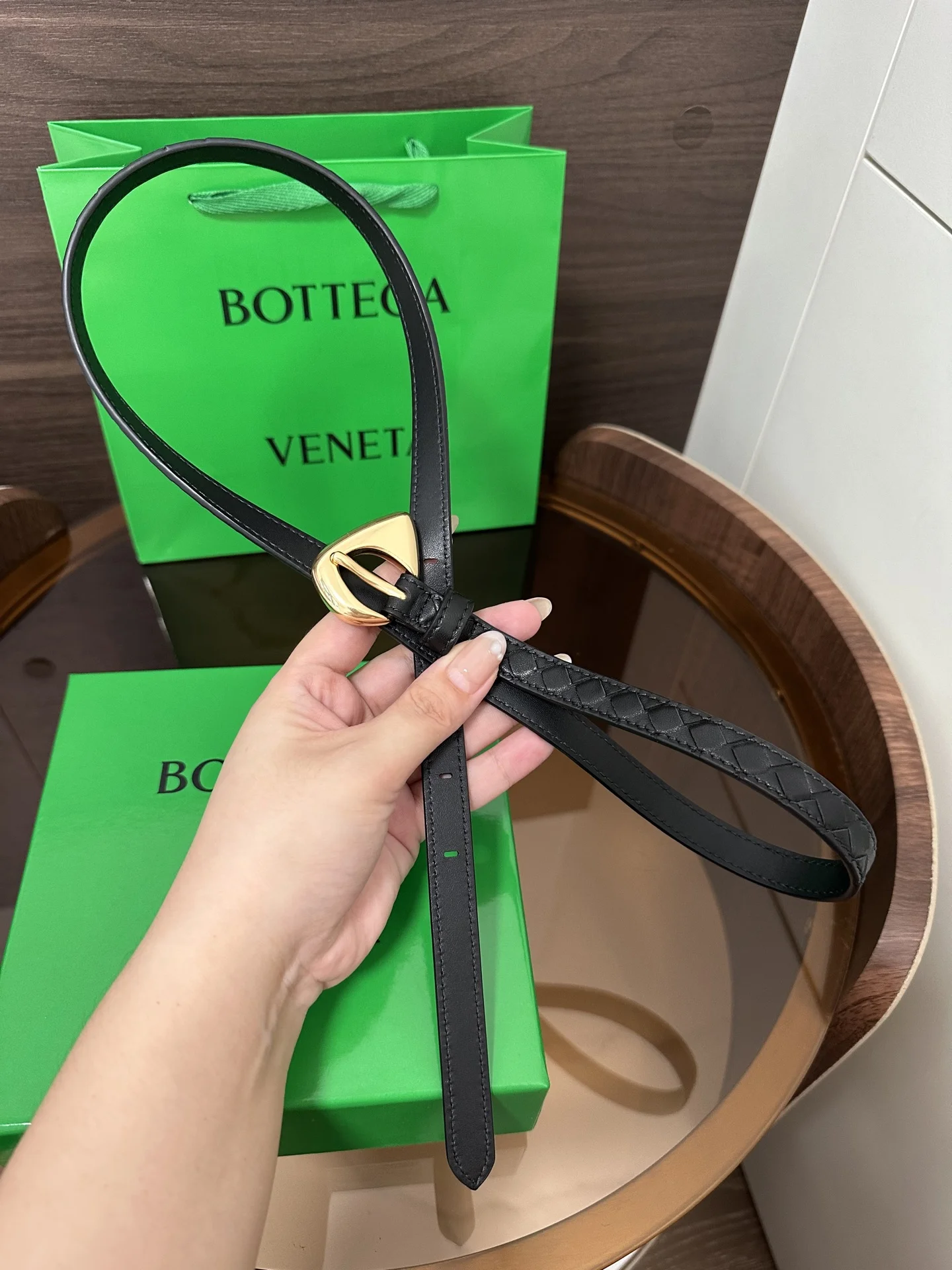 BOTTEGA VENETA Belts Calf Leather One Size 1.5cm Width A90202608050465 - Image 5