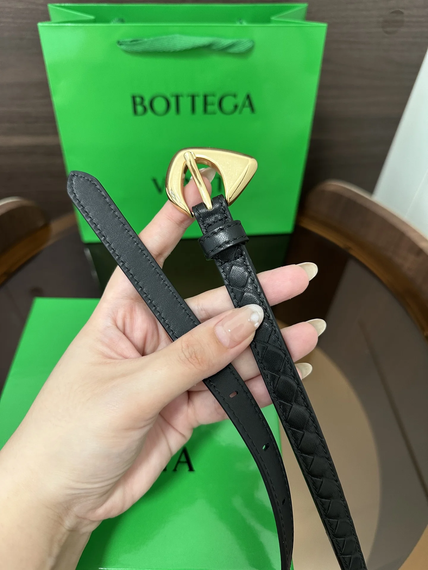 BOTTEGA VENETA Belts Calf Leather One Size 1.5cm Width A90202608050465 - Image 6