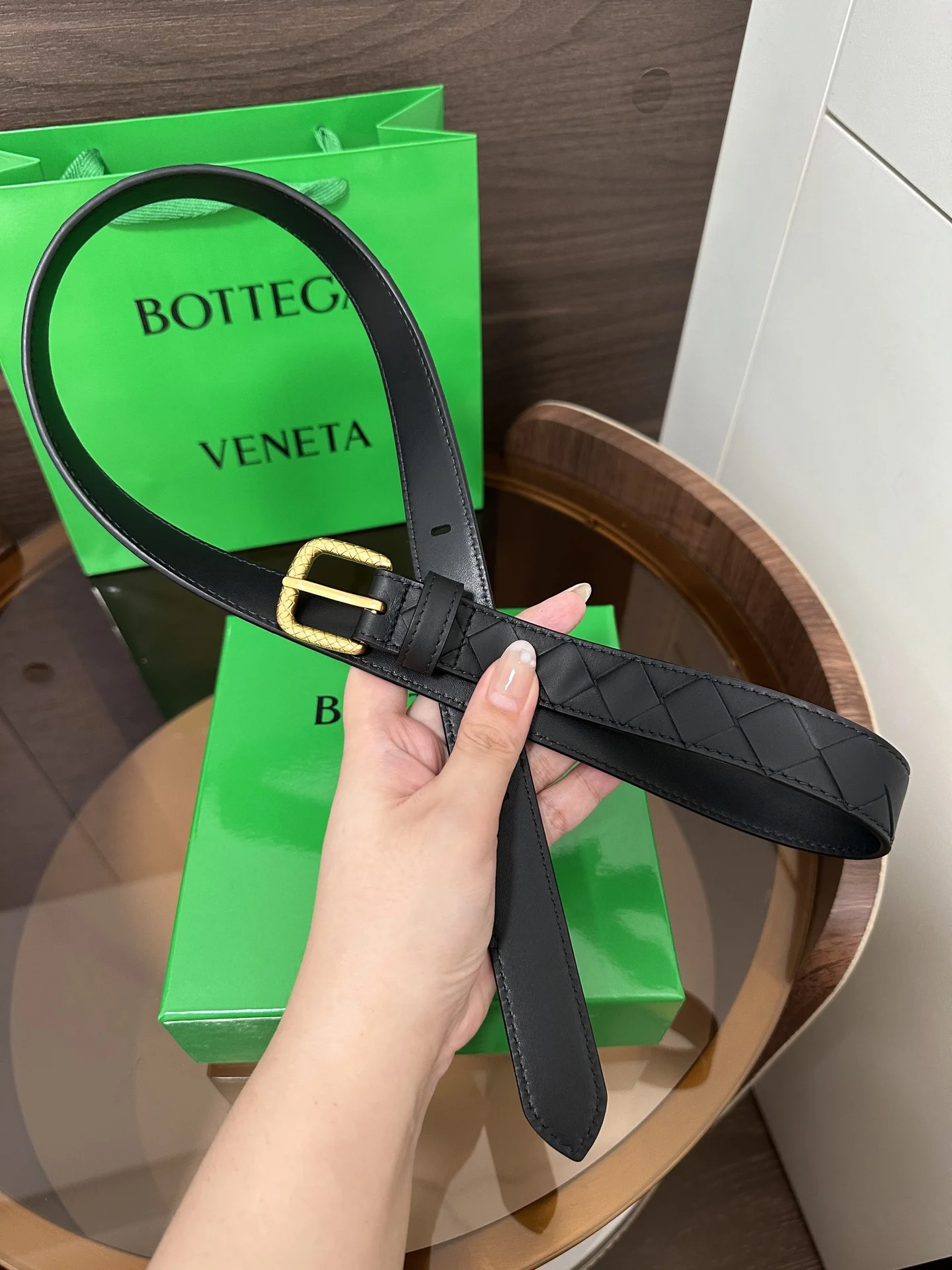BOTTEGA VENETA Belts Calf Leather One Size 2.5cm Width B00202608050460 - Image 5