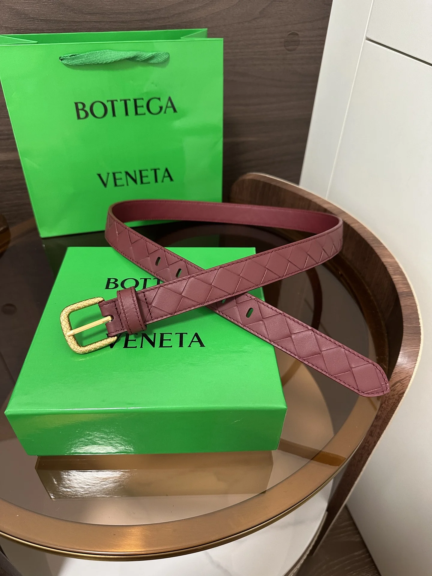 BOTTEGA VENETA Belts Calf Leather One Size 2.5cm Width B00202608050461 - Image 2