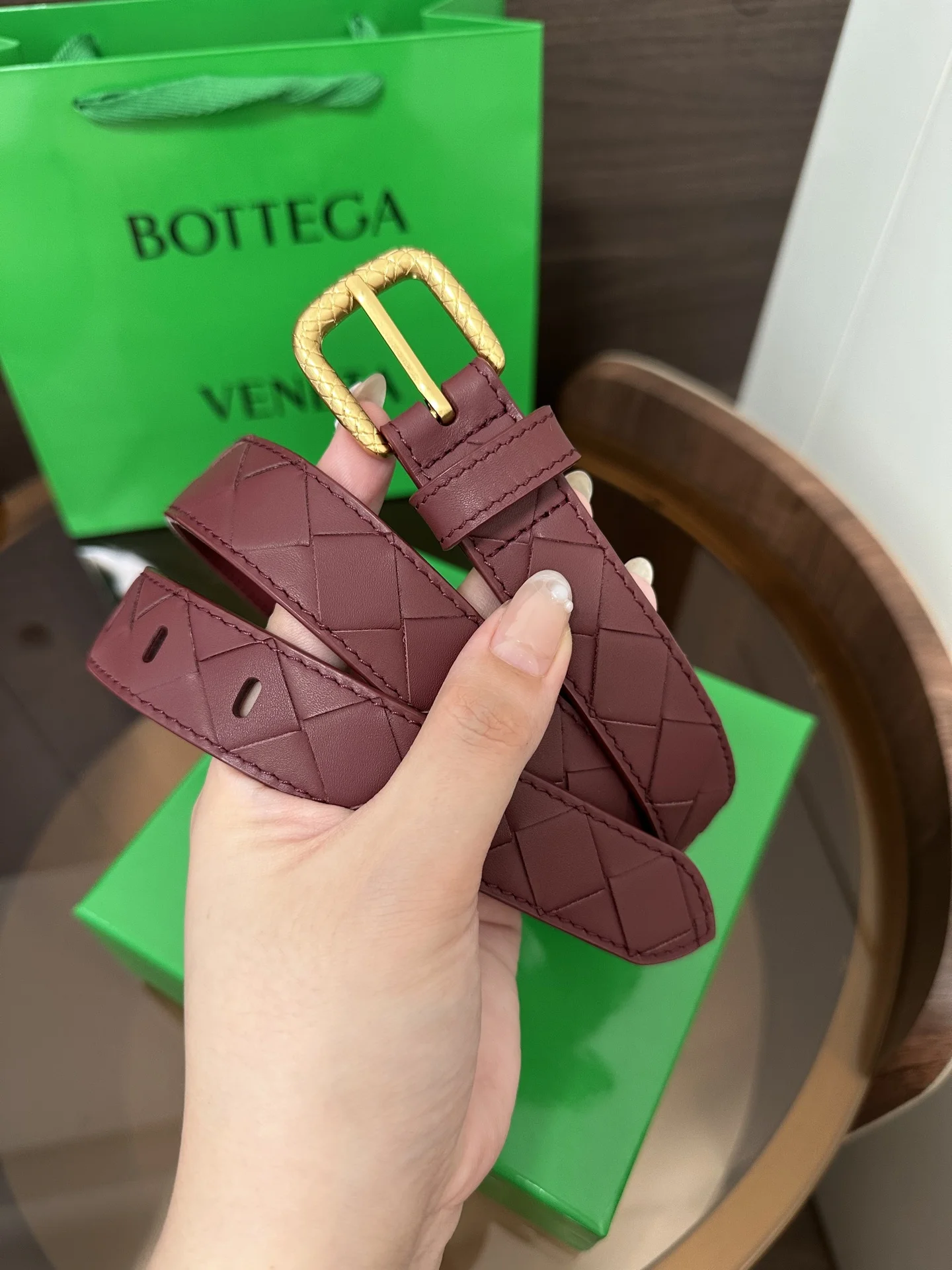 BOTTEGA VENETA Belts Calf Leather One Size 2.5cm Width B00202608050461 - Image 4