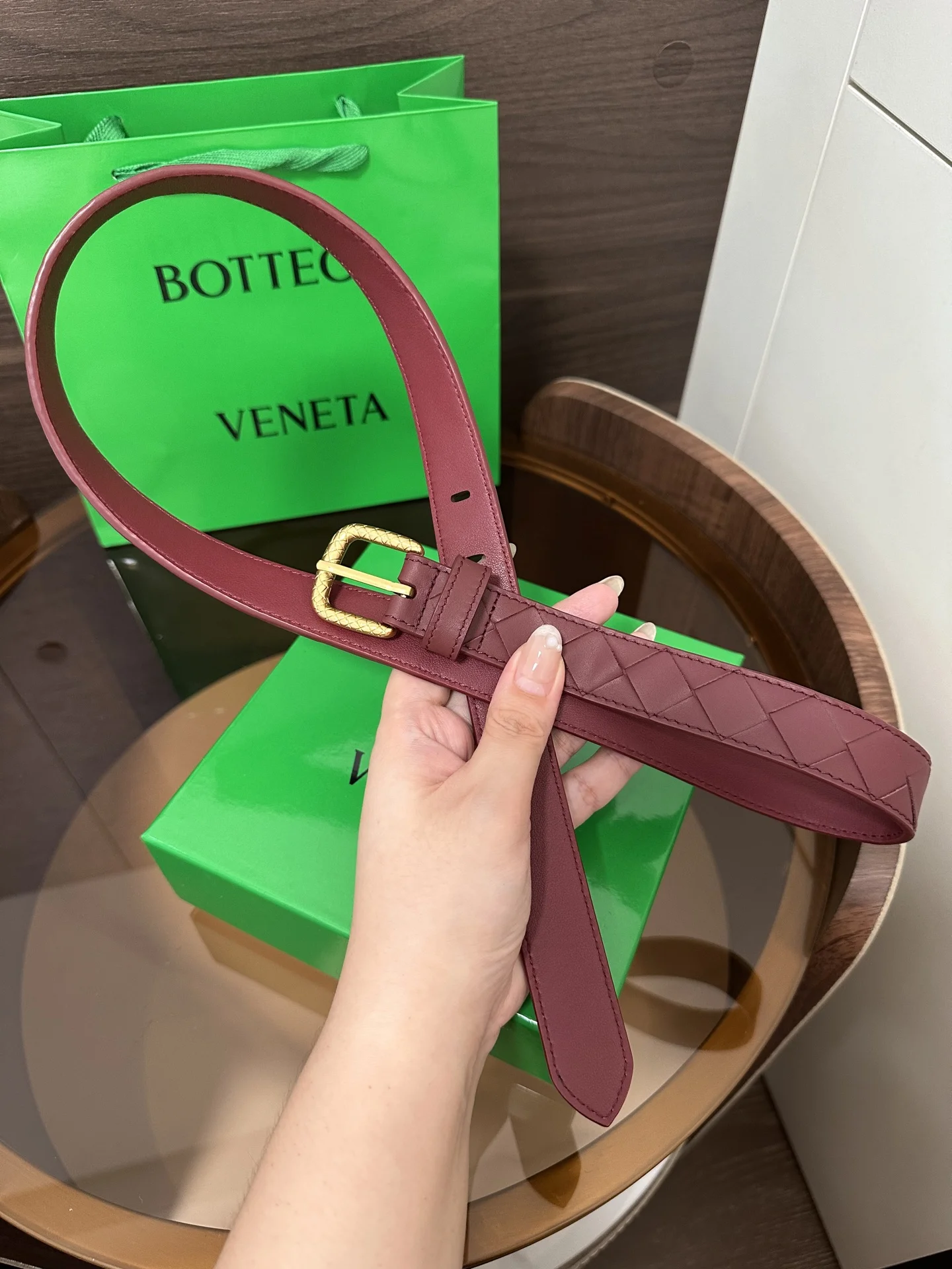 BOTTEGA VENETA Belts Calf Leather One Size 2.5cm Width B00202608050461 - Image 5