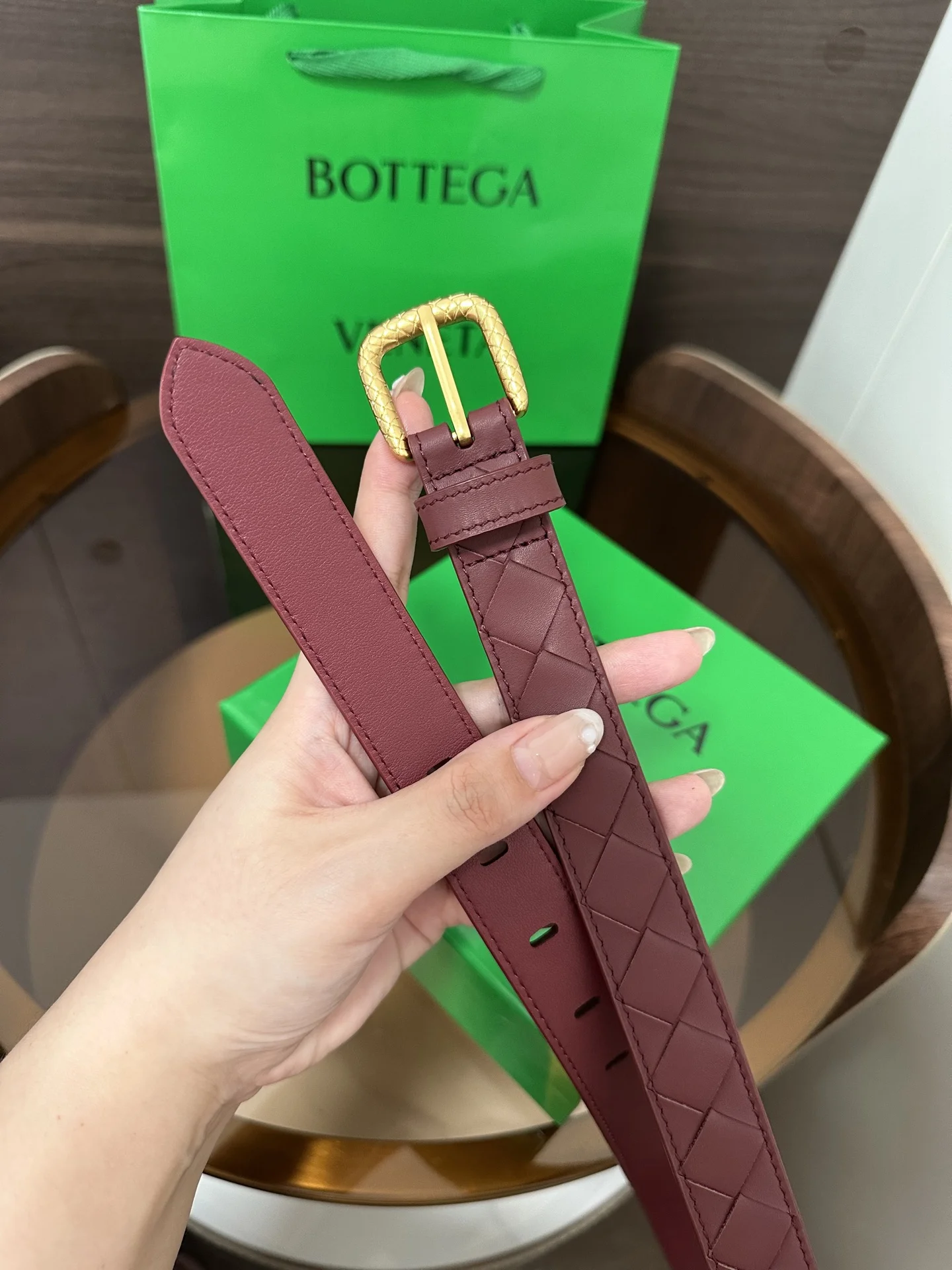 BOTTEGA VENETA Belts Calf Leather One Size 2.5cm Width B00202608050461 - Image 6