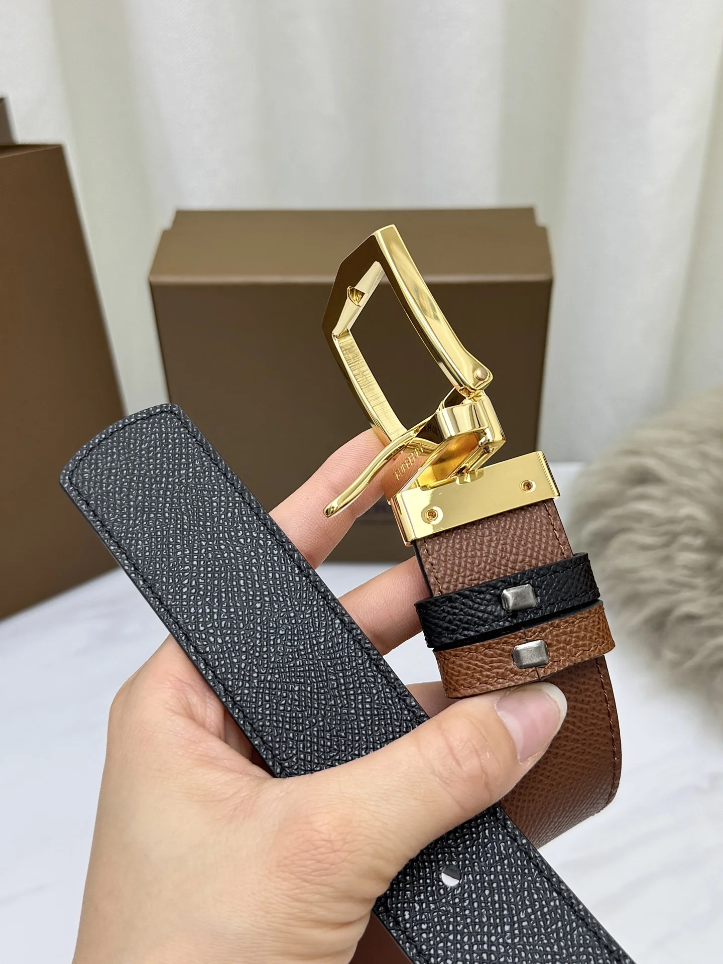 BURBERRY Belts Leather 3.5cm Width A60202608050691 - Image 6