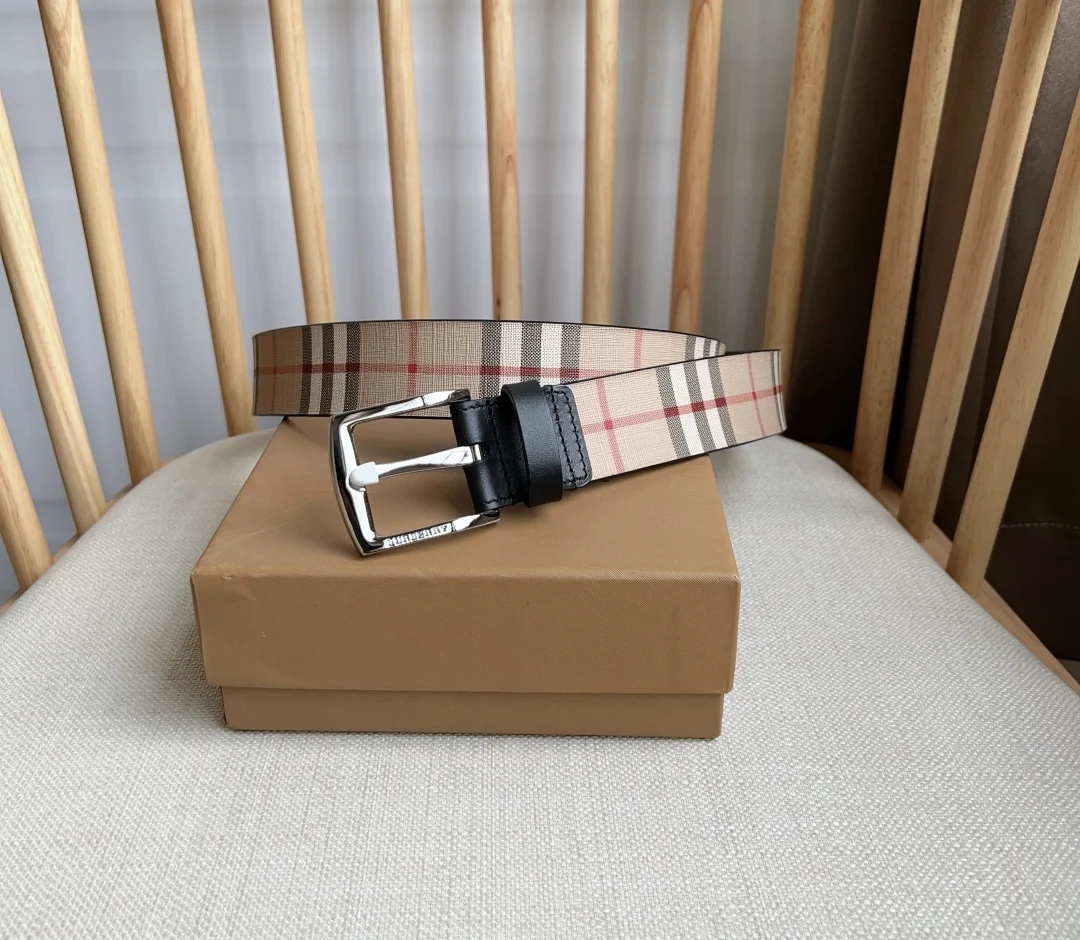 BURBERRY Belts Leather Canvas 3.5cm Width A70202608050108