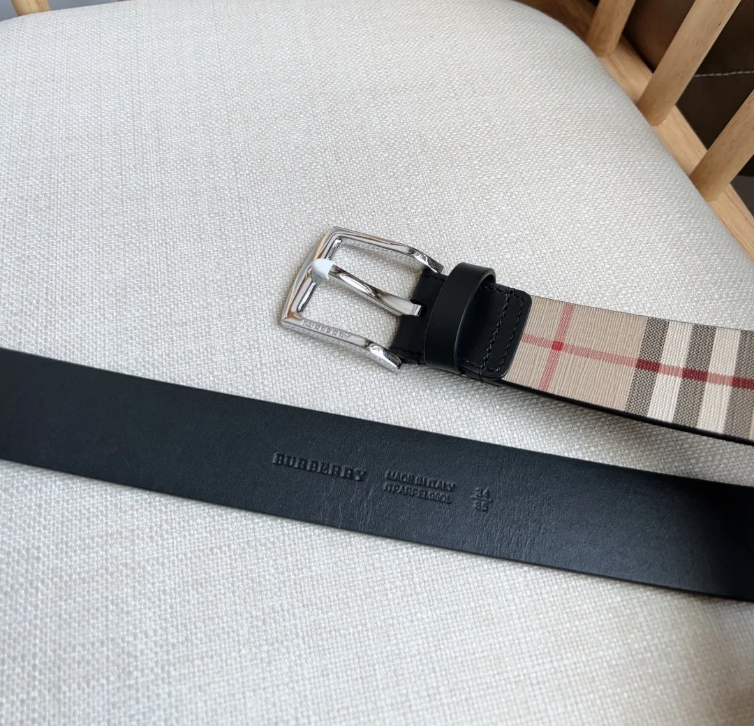 BURBERRY Belts Leather Canvas 3.5cm Width A70202608050108 - Image 3