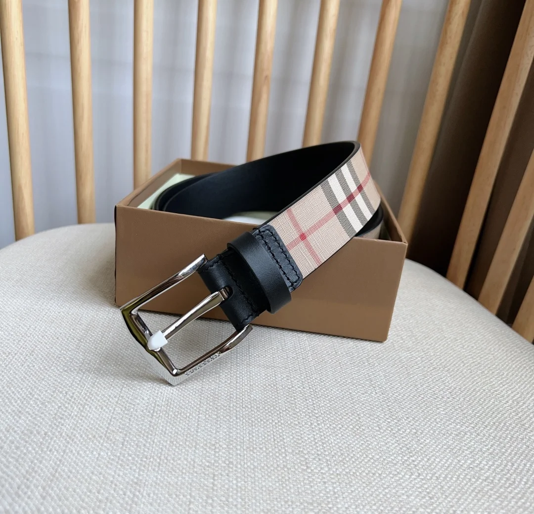 BURBERRY Belts Leather Canvas 3.5cm Width A70202608050108 - Image 5