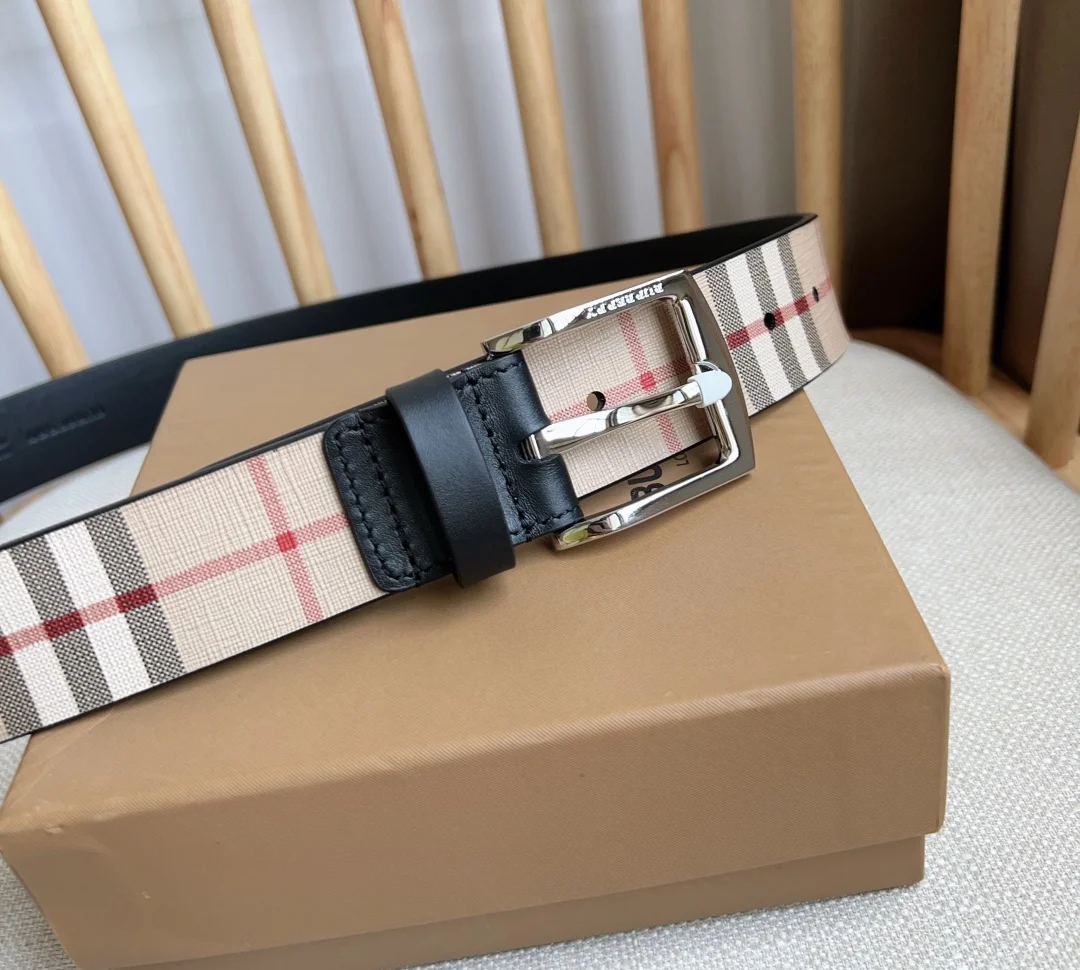 BURBERRY Belts Leather Canvas 3.5cm Width A70202608050108 - Image 7