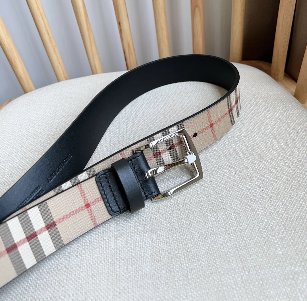 BURBERRY Belts Leather Canvas 3.5cm Width A70202608050108 - Image 8