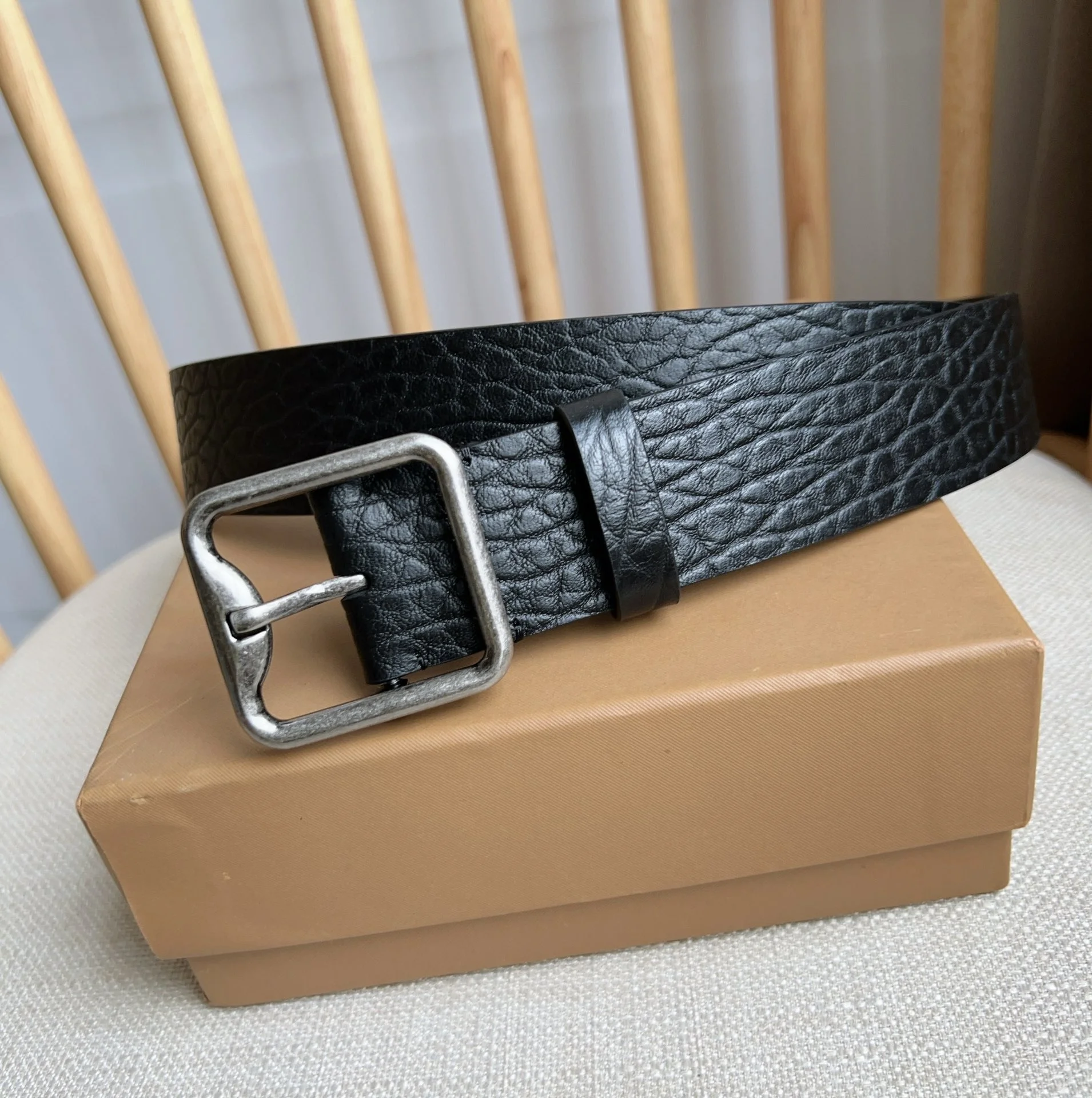 BURBERRY Belts Smooth Calf Leather 3.5cm Width A80202608050134 - Image 2