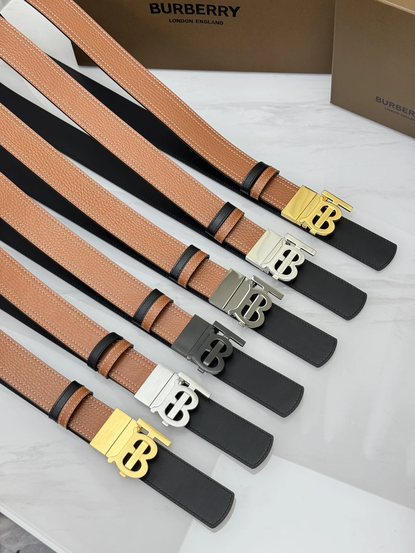 BURBERRY Belts Top Layer Leather 3.5cm Width A70202608050599 - Image 9