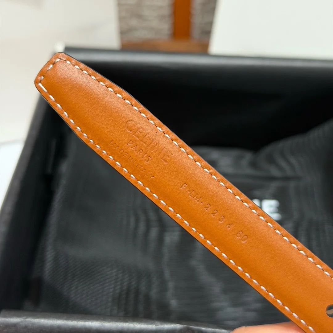CELINE Belts Taurillon Leather 0.7cm Width A60202608050372 - Image 7