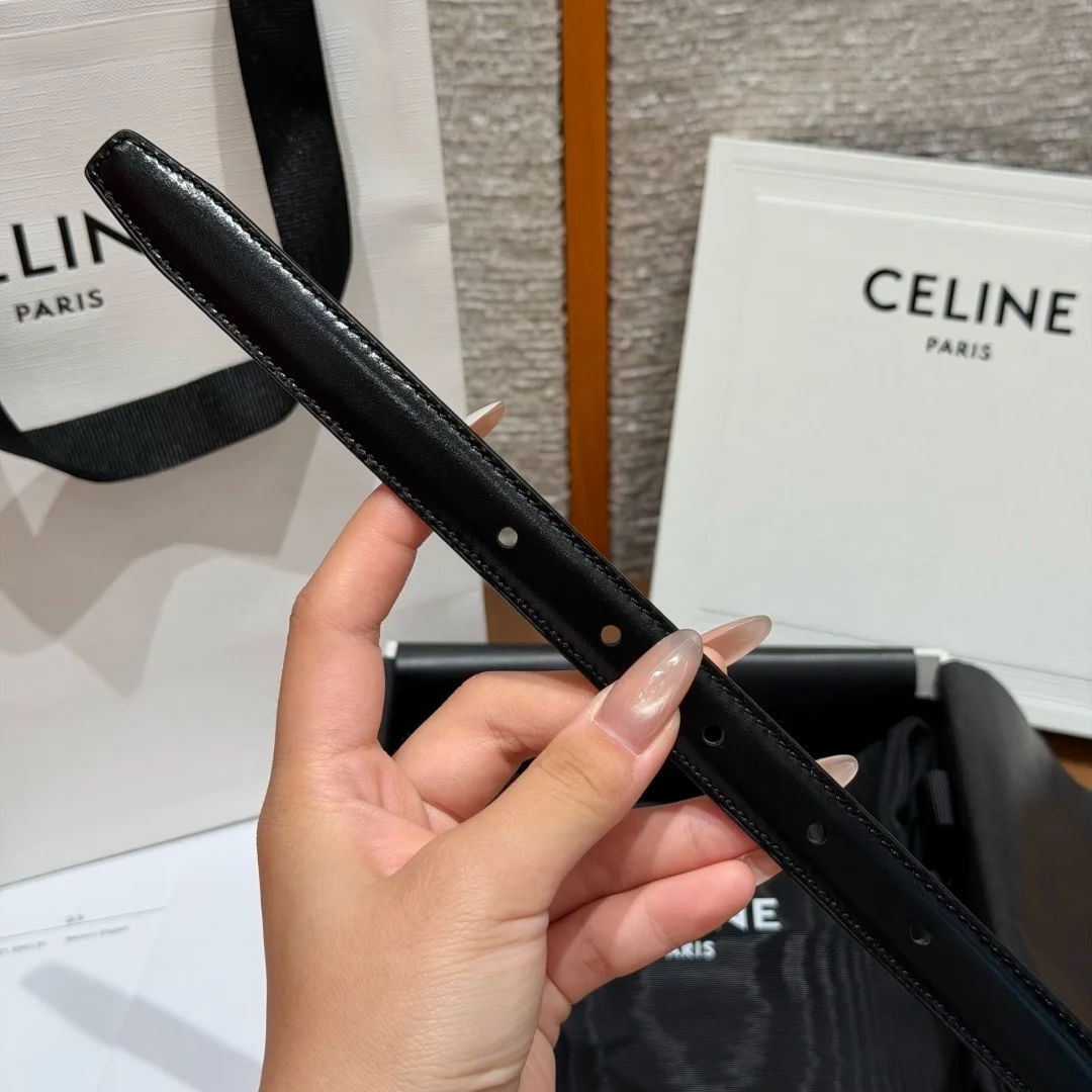 CELINE Belts Taurillon Leather 0.7cm Width A60202608050372 - Image 8