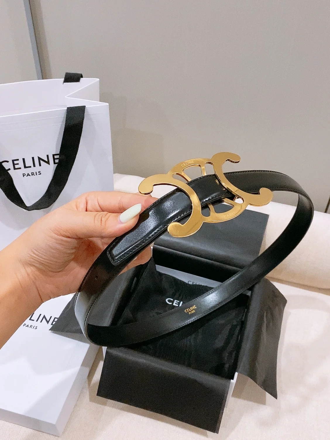 CELINE Belts Taurillon Leather 25cm Width B20202608050032 - Image 2