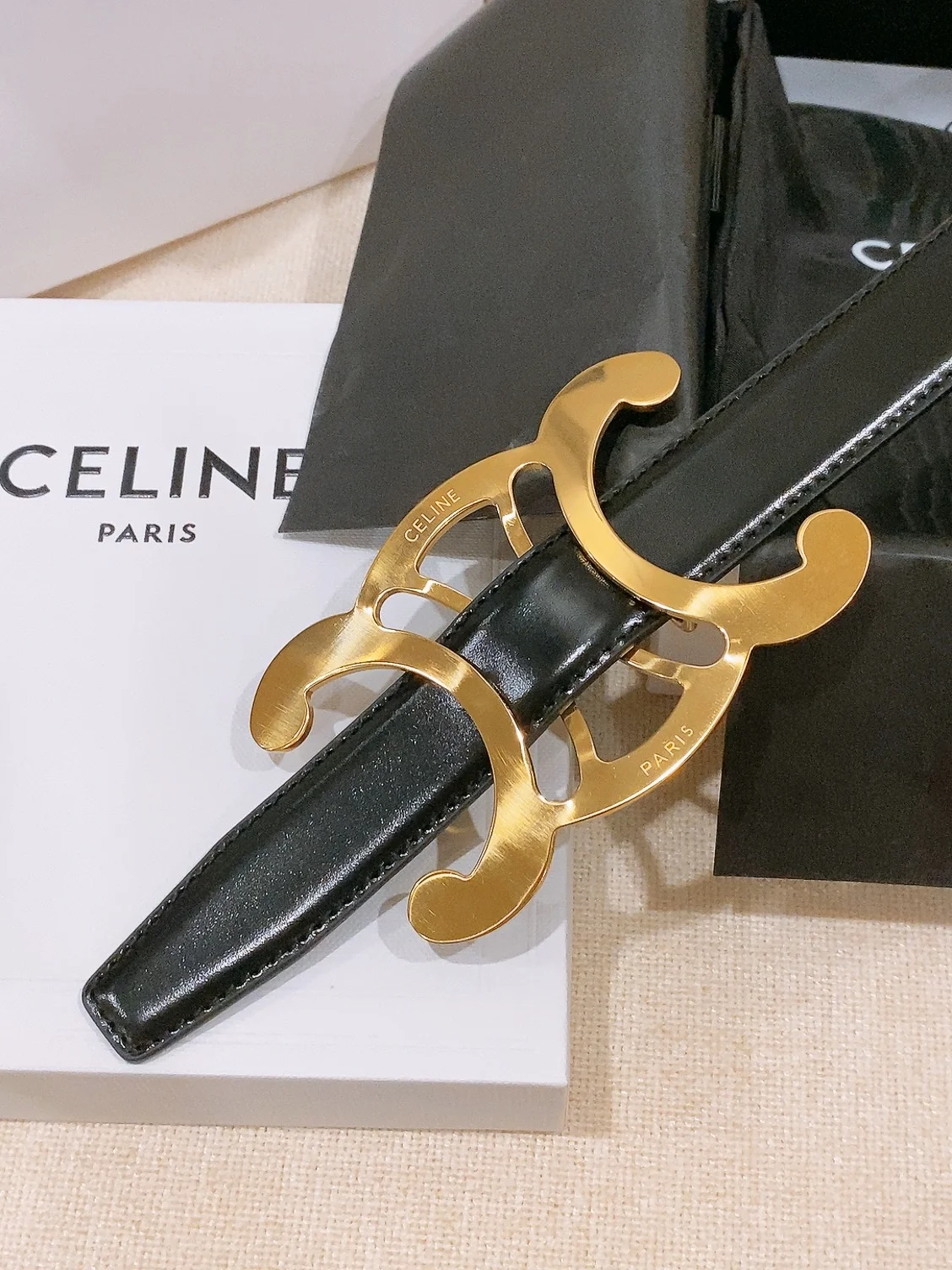 CELINE Belts Taurillon Leather 25cm Width B20202608050032 - Image 4