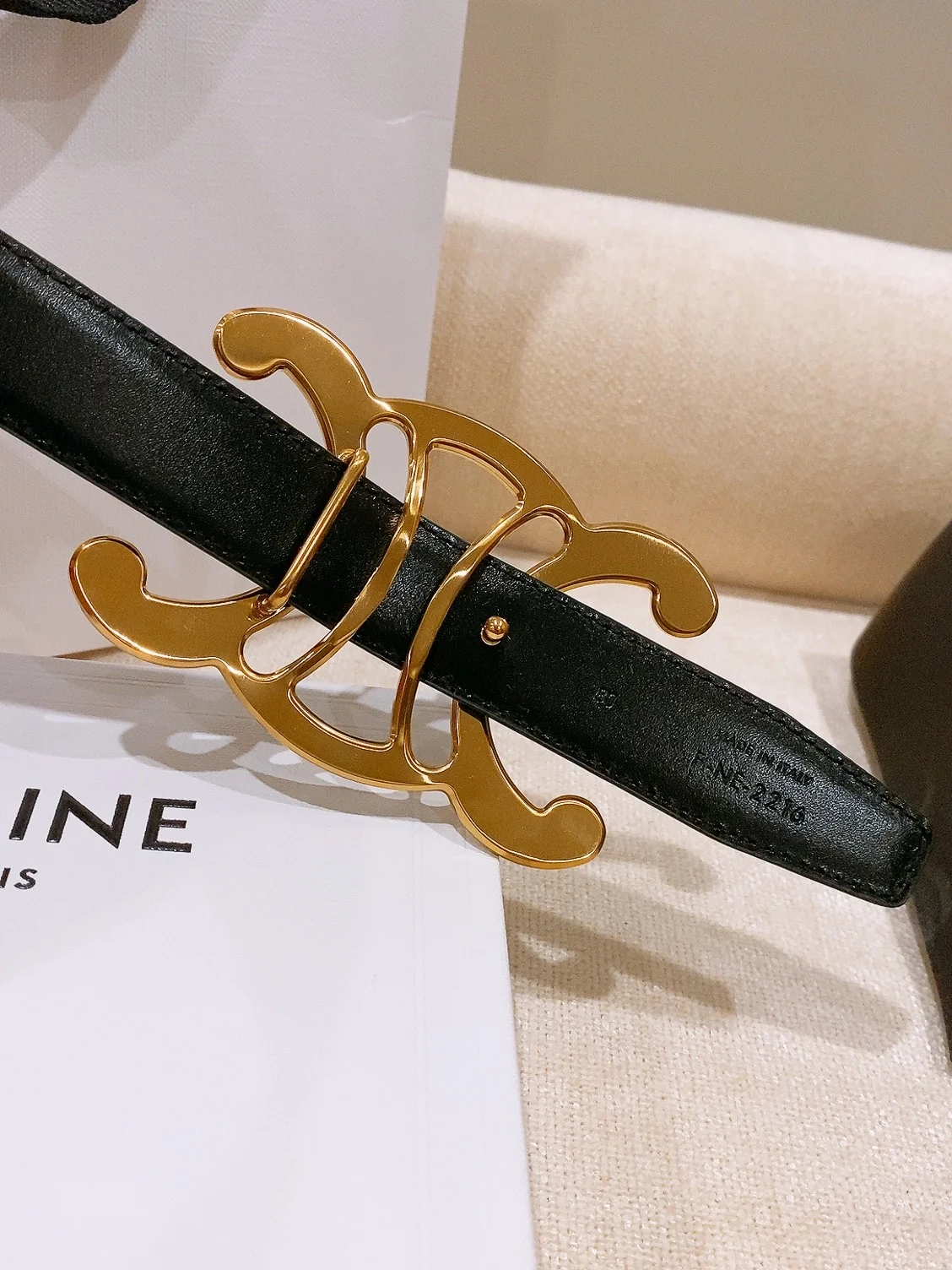 CELINE Belts Taurillon Leather 25cm Width B20202608050032 - Image 5