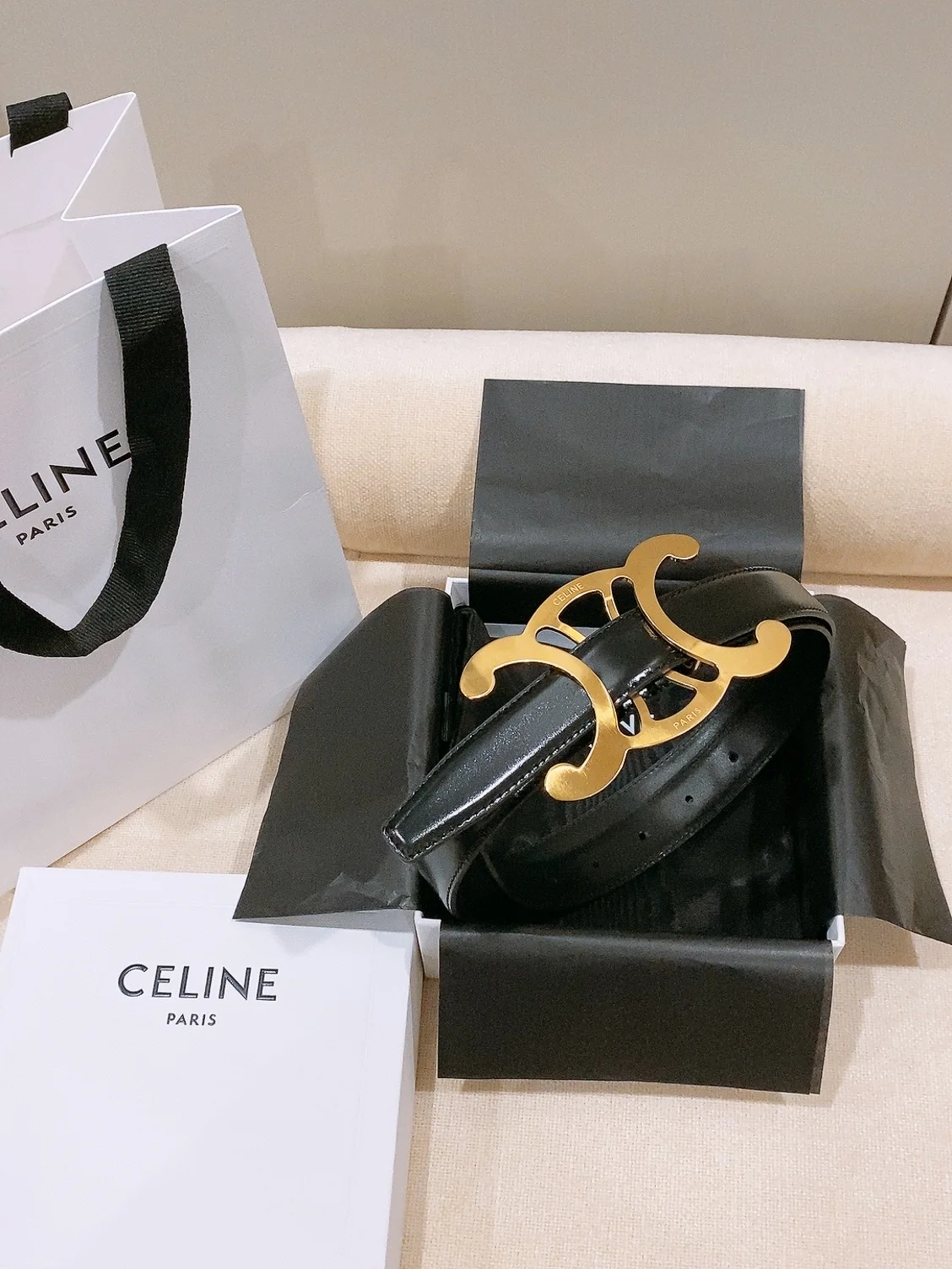CELINE Belts Taurillon Leather 25cm Width B20202608050032 - Image 7