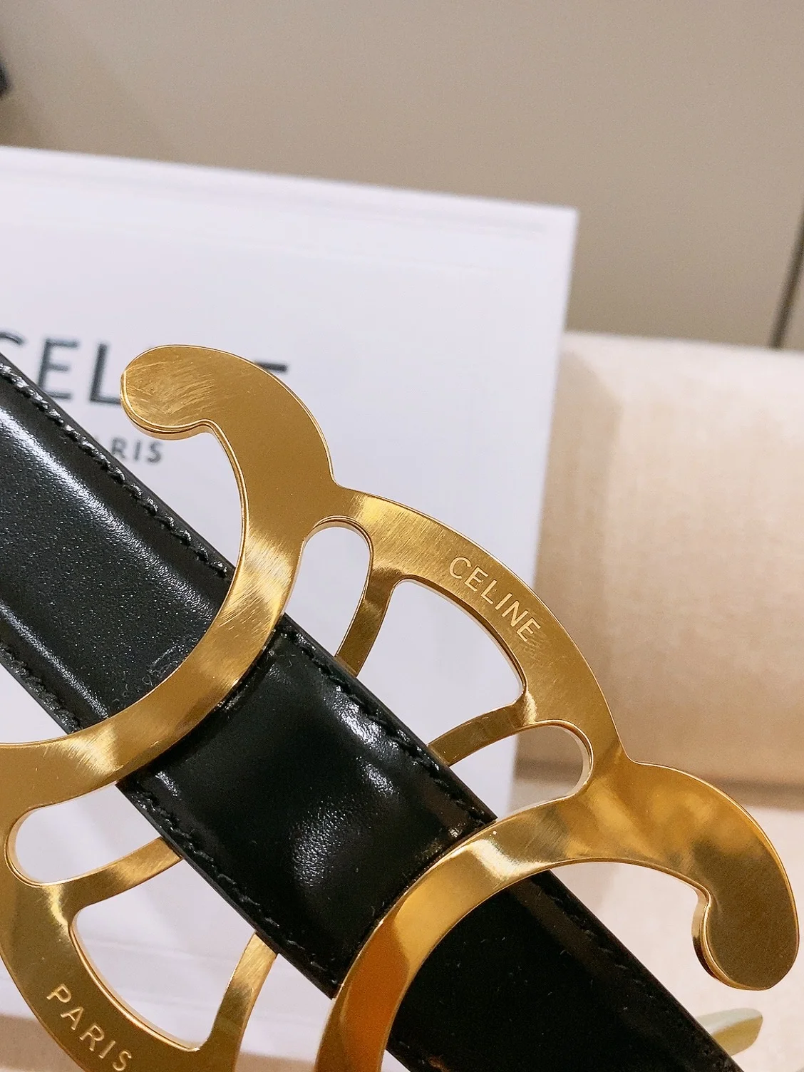 CELINE Belts Taurillon Leather 25cm Width B20202608050032 - Image 8