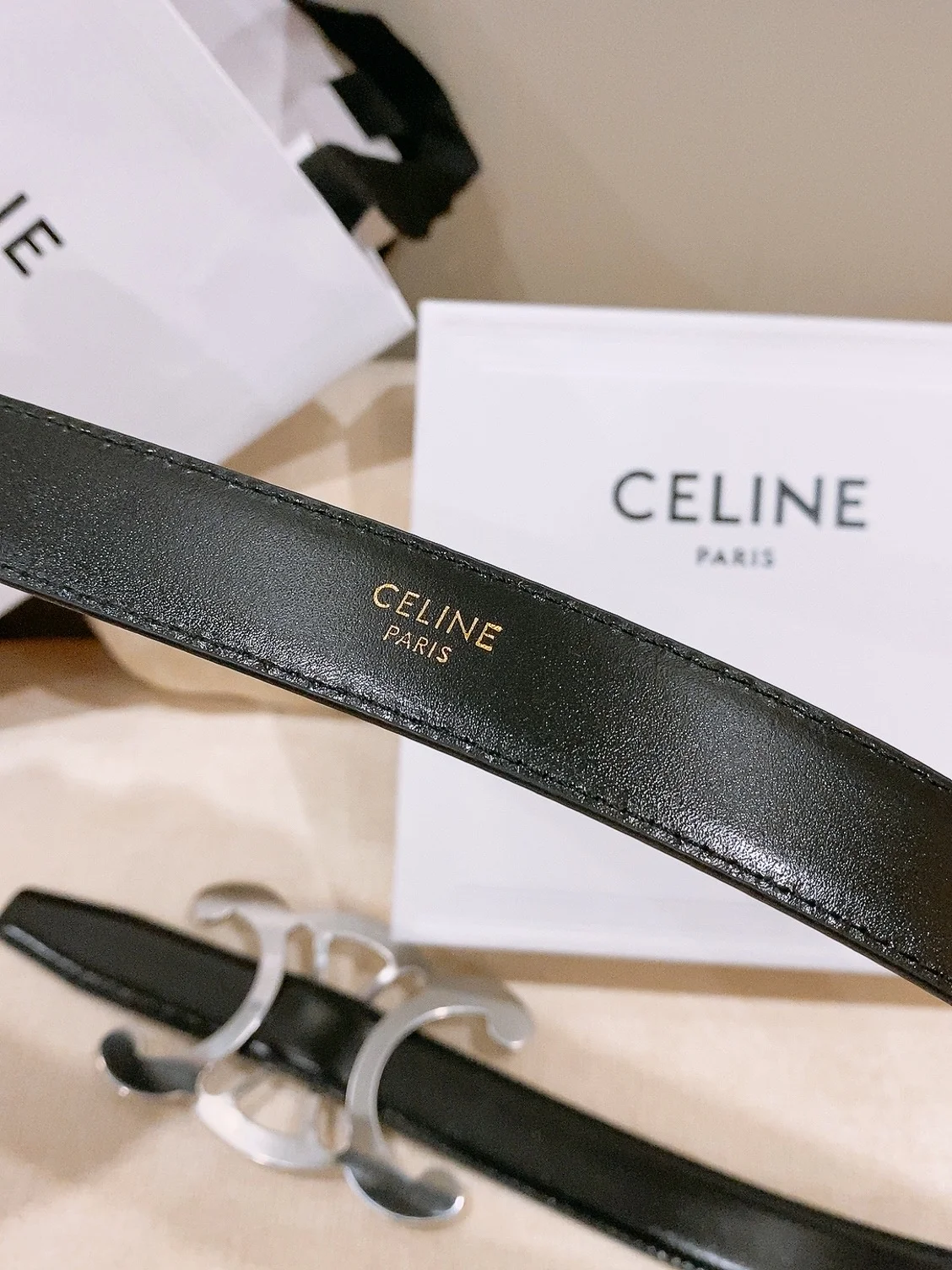 CELINE Belts Taurillon Leather 25cm Width B20202608050033 - Image 7