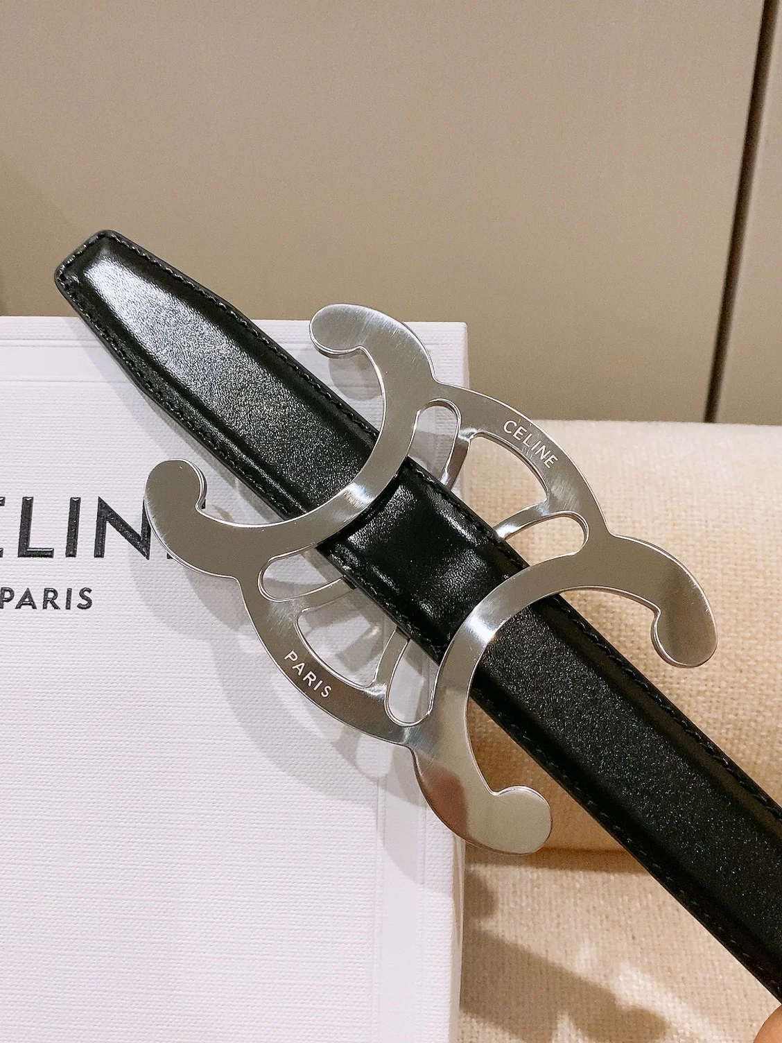 CELINE Belts Taurillon Leather 25cm Width B20202608050033 - Image 8