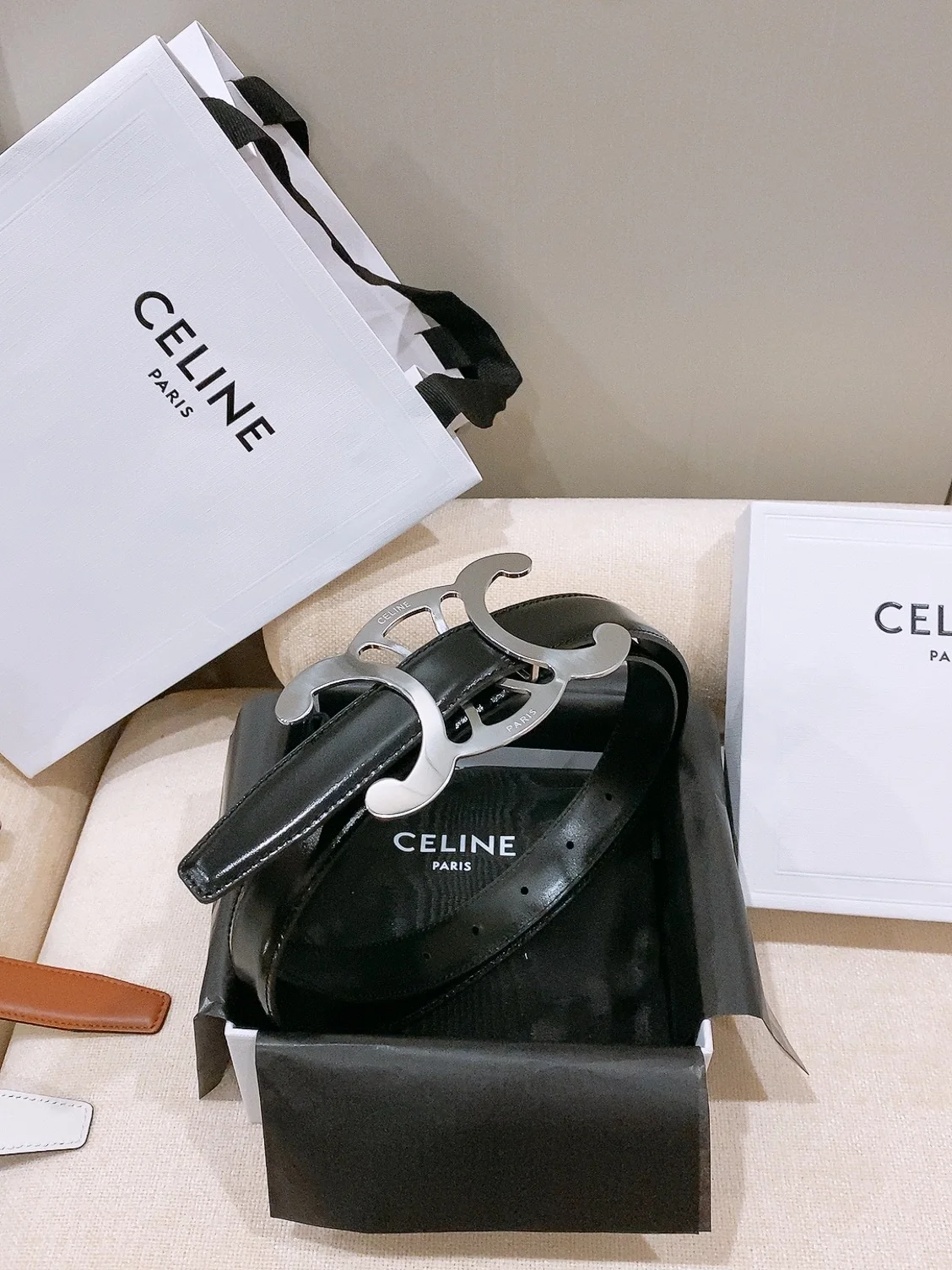 CELINE Belts Taurillon Leather 25cm Width B20202608050033 - Image 9