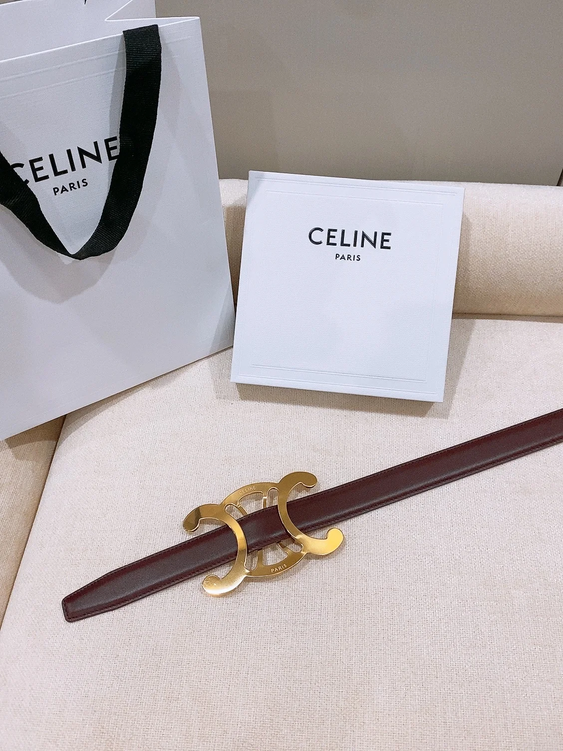 CELINE Belts Taurillon Leather 25cm Width B20202608050035 - Image 3